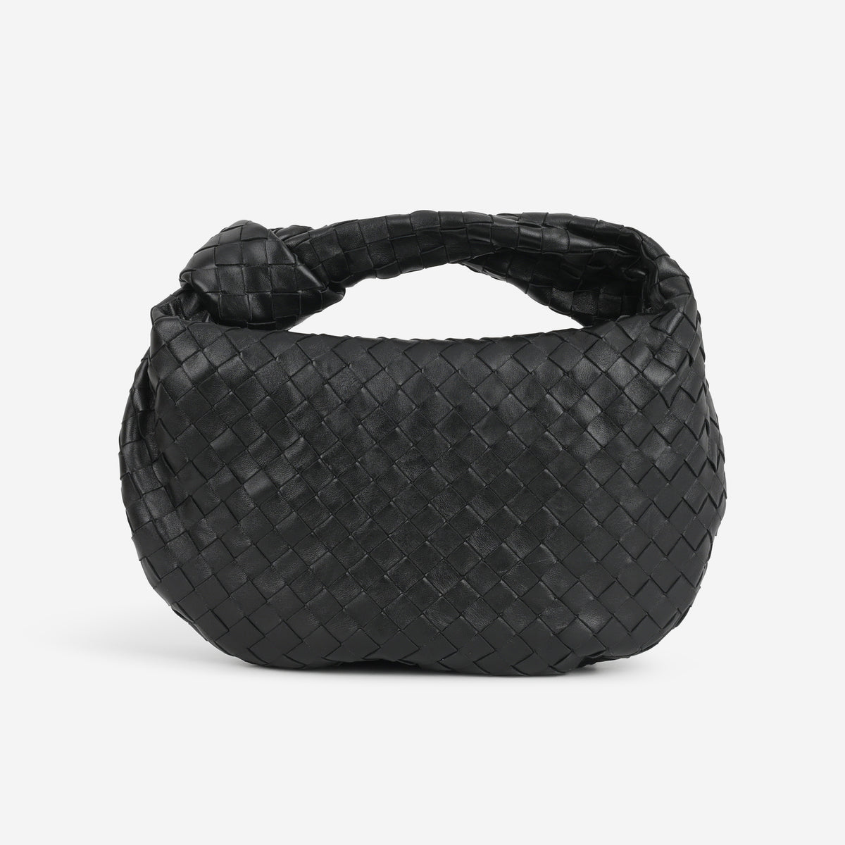 Bottega Small Jodie Shoulder Bag - Black Intrecciato | Silver Hardware