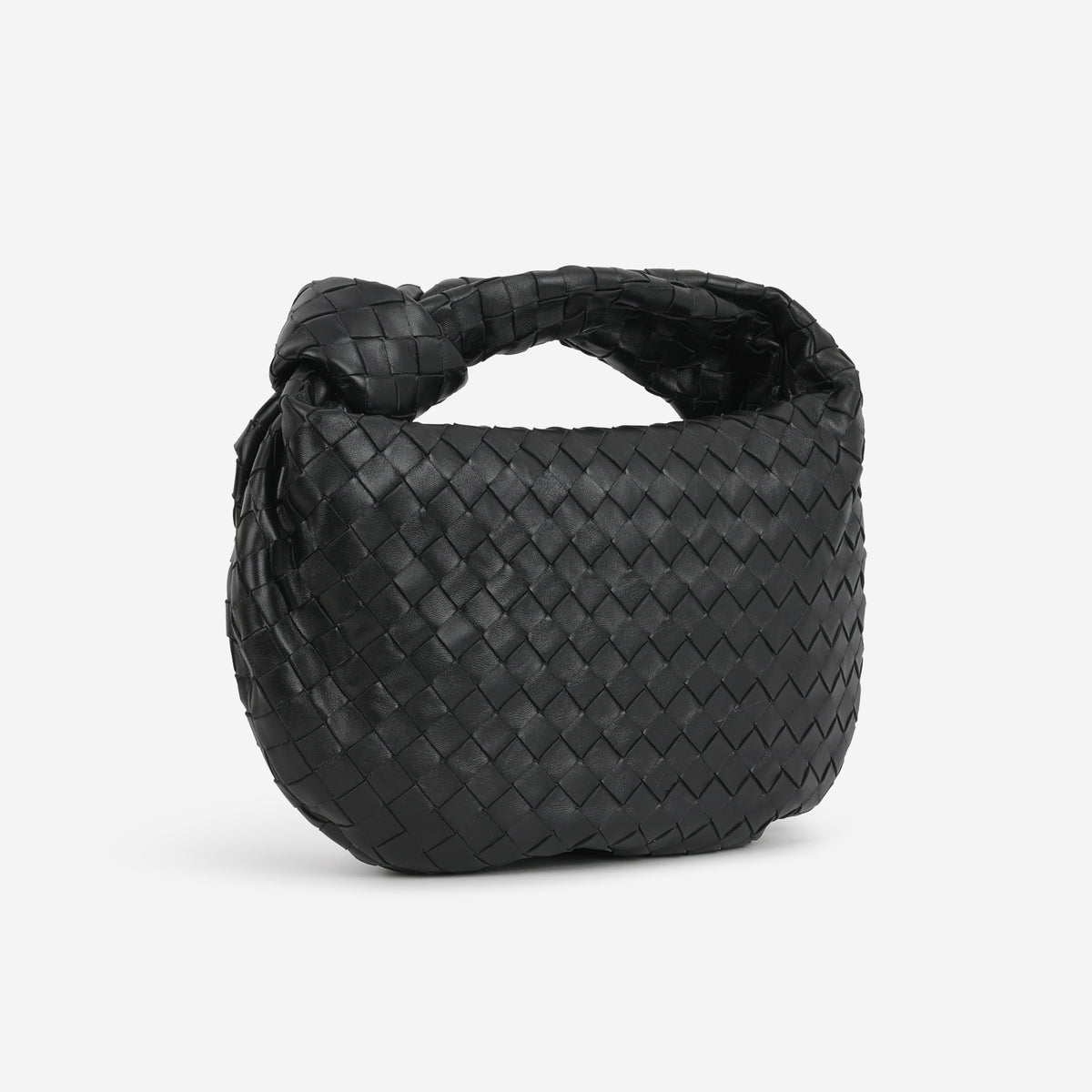 Bottega Small Jodie Shoulder Bag - Black Intrecciato | Silver Hardware