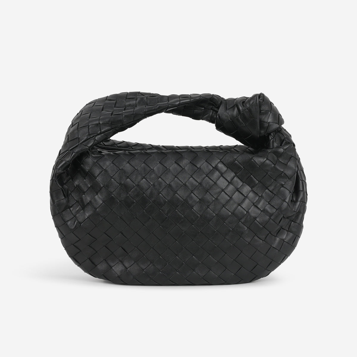 Bottega Small Jodie Shoulder Bag - Black Intrecciato | Silver Hardware