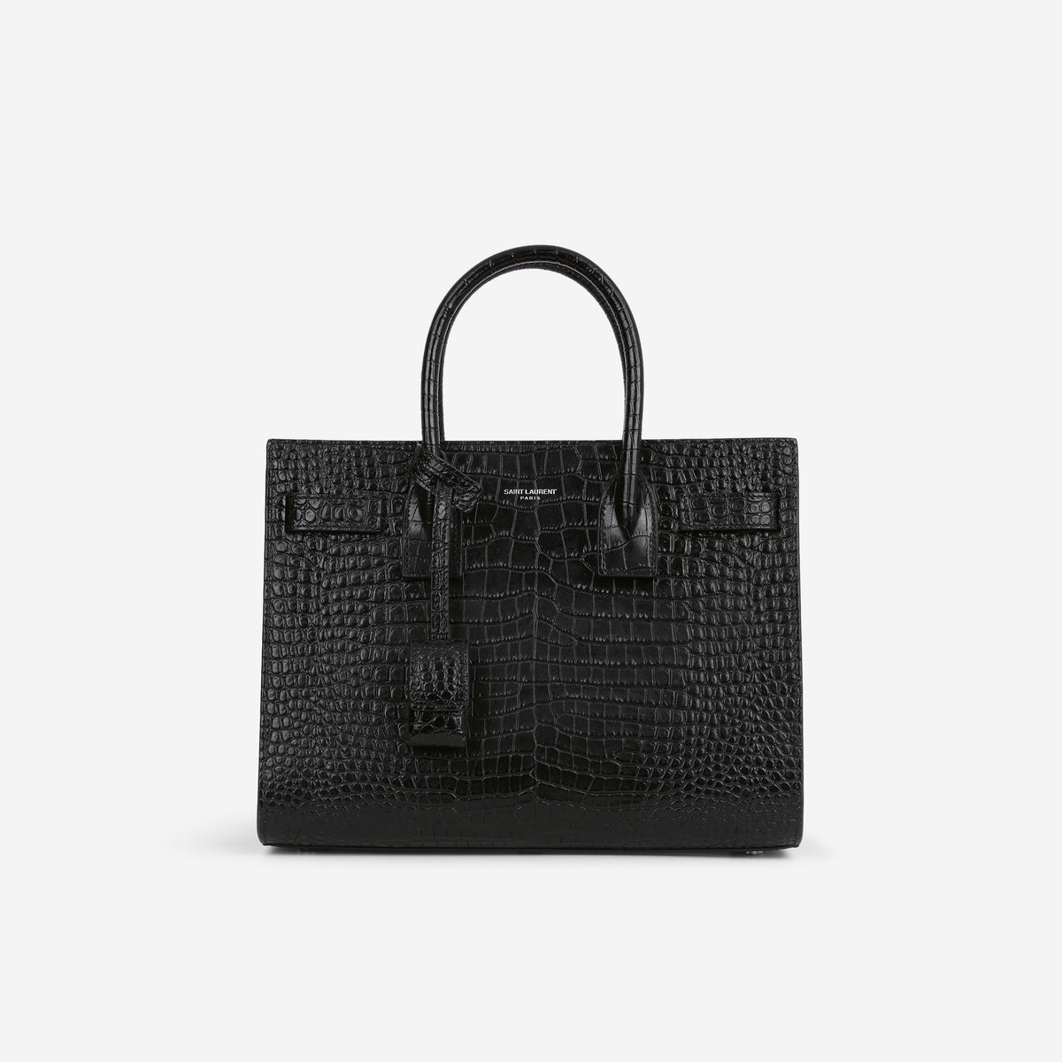 Saint Laurent Mini Sac de Jour - Black Croc Embossed | Silver Hardware