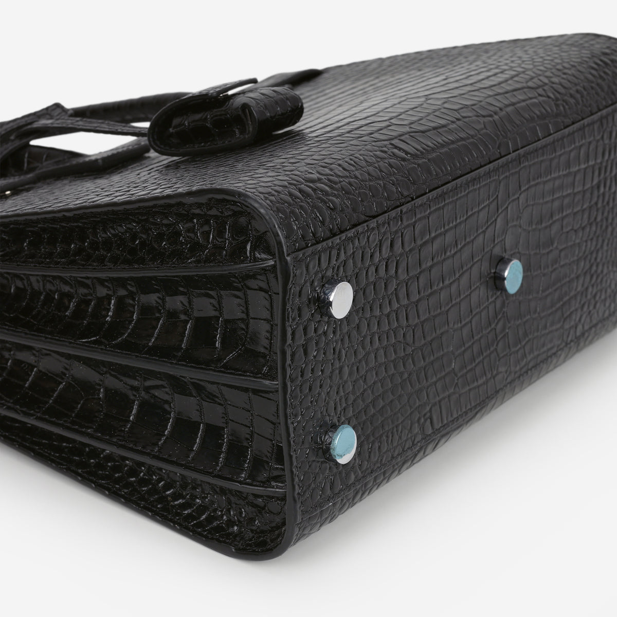Saint Laurent Mini Sac de Jour - Black Croc Embossed | Silver Hardware