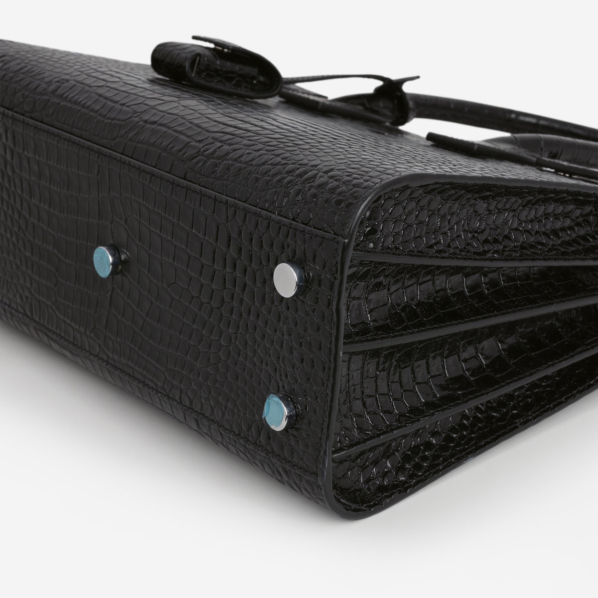 Saint Laurent Mini Sac de Jour - Black Croc Embossed | Silver Hardware