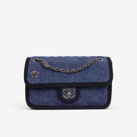 Chanel Paris-Salzburg Flap Bag - Blue Wool | Ruthenium Hardware