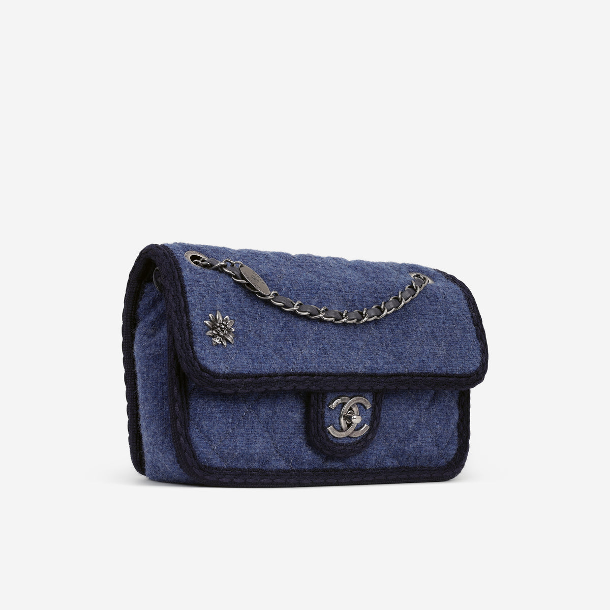 Chanel Paris-Salzburg Flap Bag - Blue Wool | Ruthenium Hardware