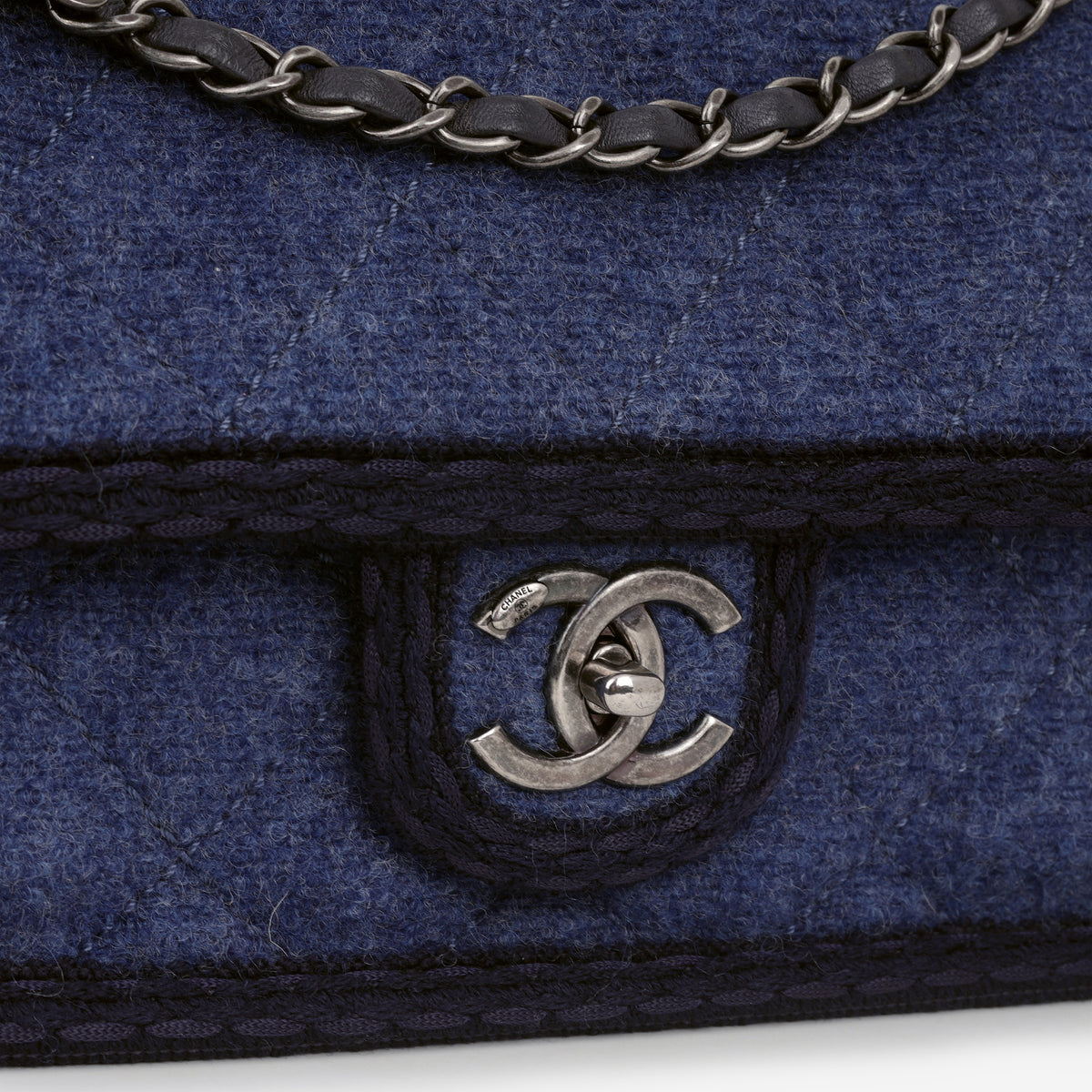 Chanel Paris-Salzburg Flap Bag - Blue Wool | Ruthenium Hardware