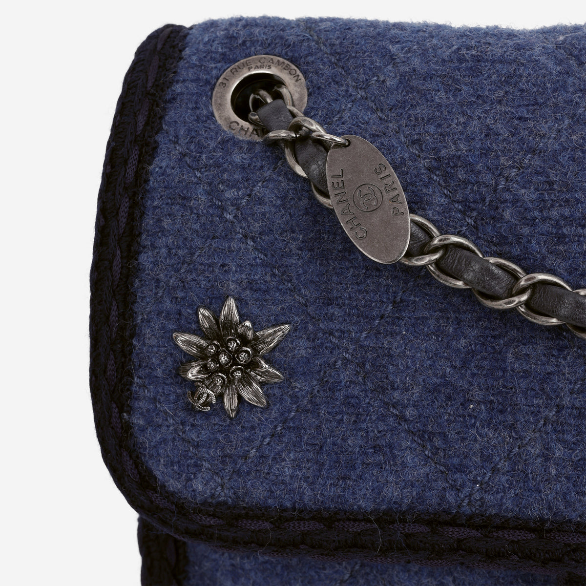 Chanel Paris-Salzburg Flap Bag - Blue Wool | Ruthenium Hardware