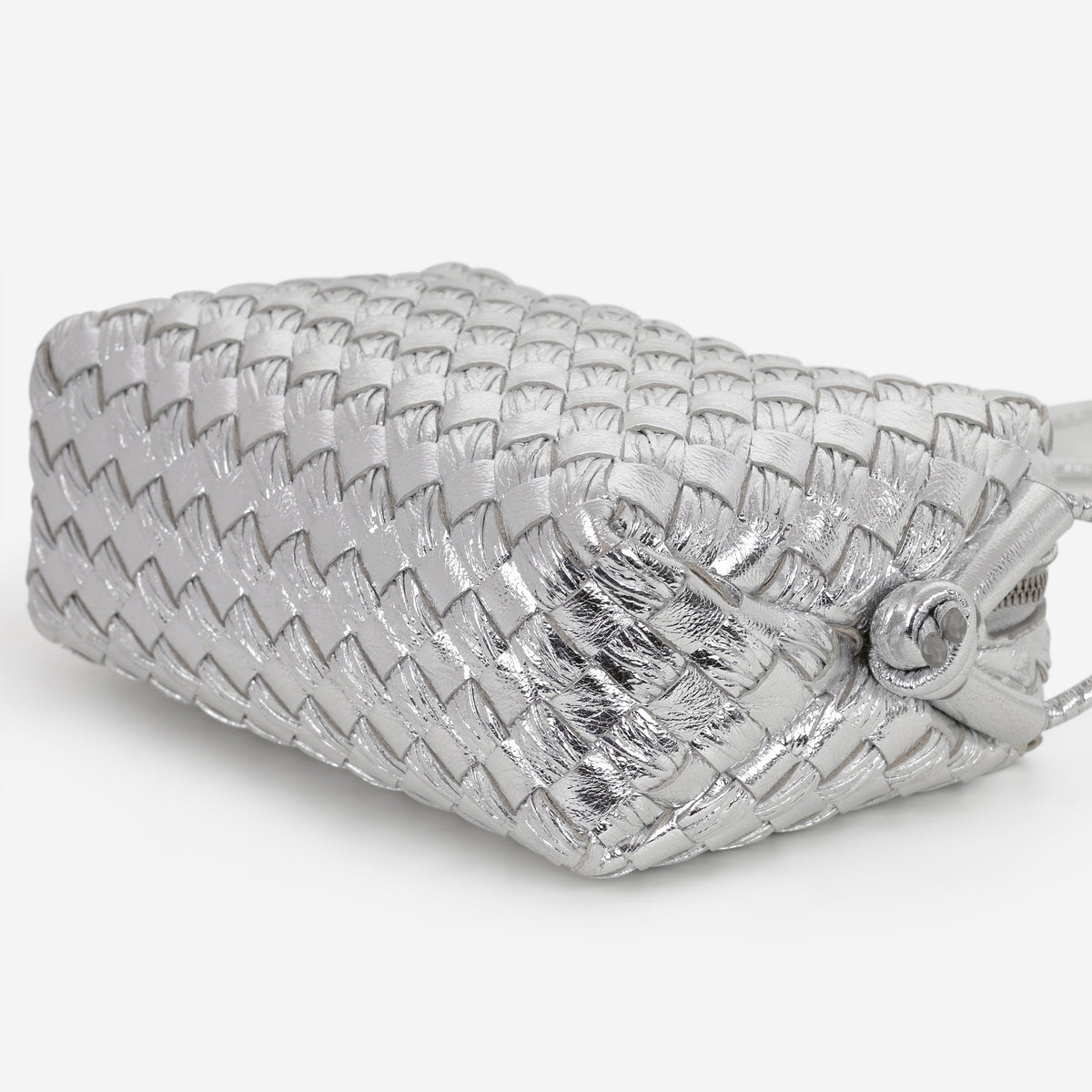 Bottega Veneta Mini Loop Camera Bag - Silver Metallic Intrecciato | Silver Hardware
