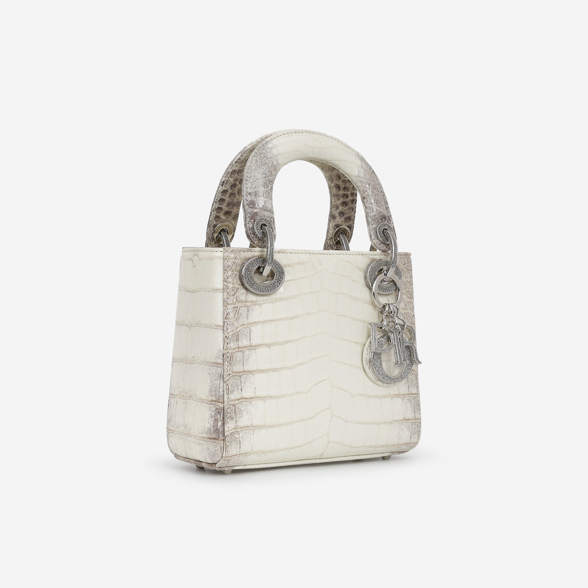 Dior Mini Lady Dior - Himalayan Crocodile Niloticus Diamante | Silver Hardware
