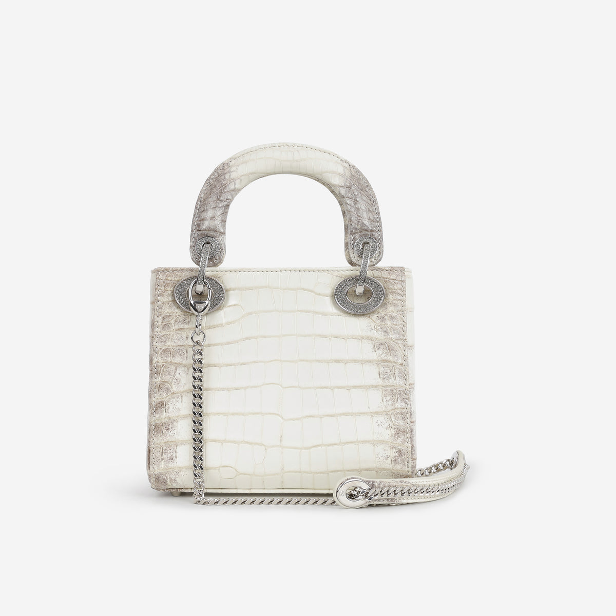Dior Mini Lady Dior - Himalayan Crocodile Niloticus Diamante | Silver Hardware