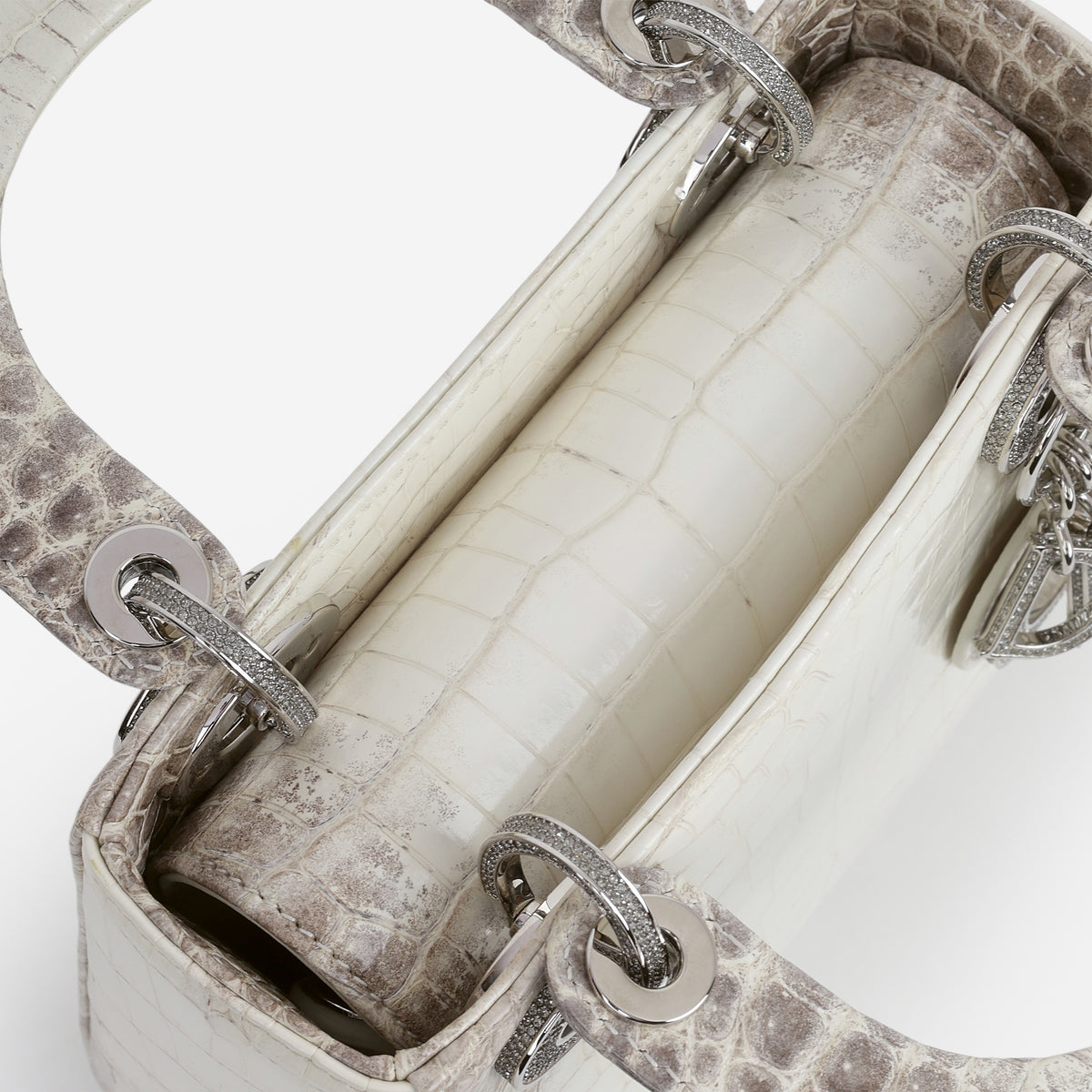 Dior Mini Lady Dior - Himalayan Crocodile Niloticus Diamante | Silver Hardware