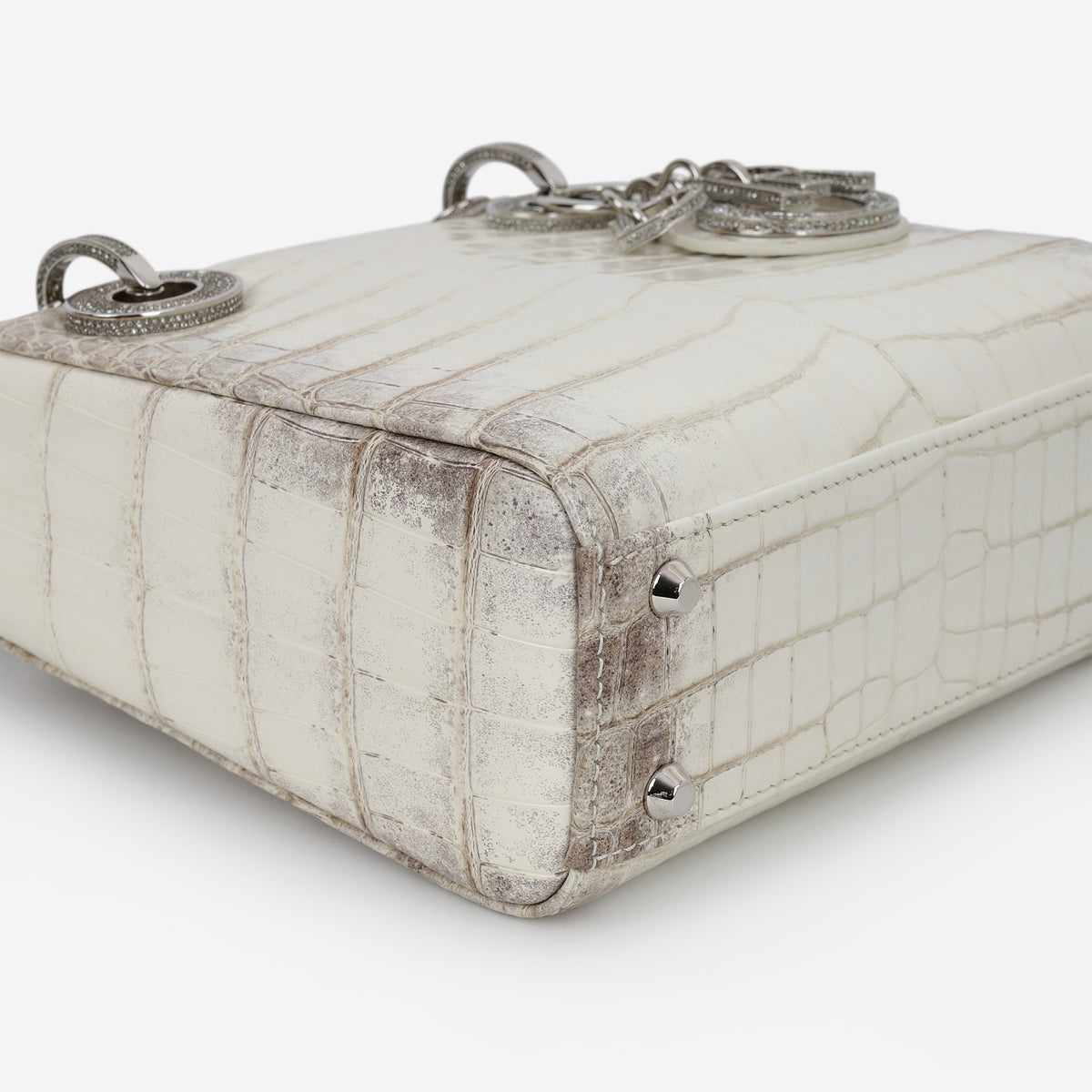 Dior Mini Lady Dior - Himalayan Crocodile Niloticus Diamante | Silver Hardware