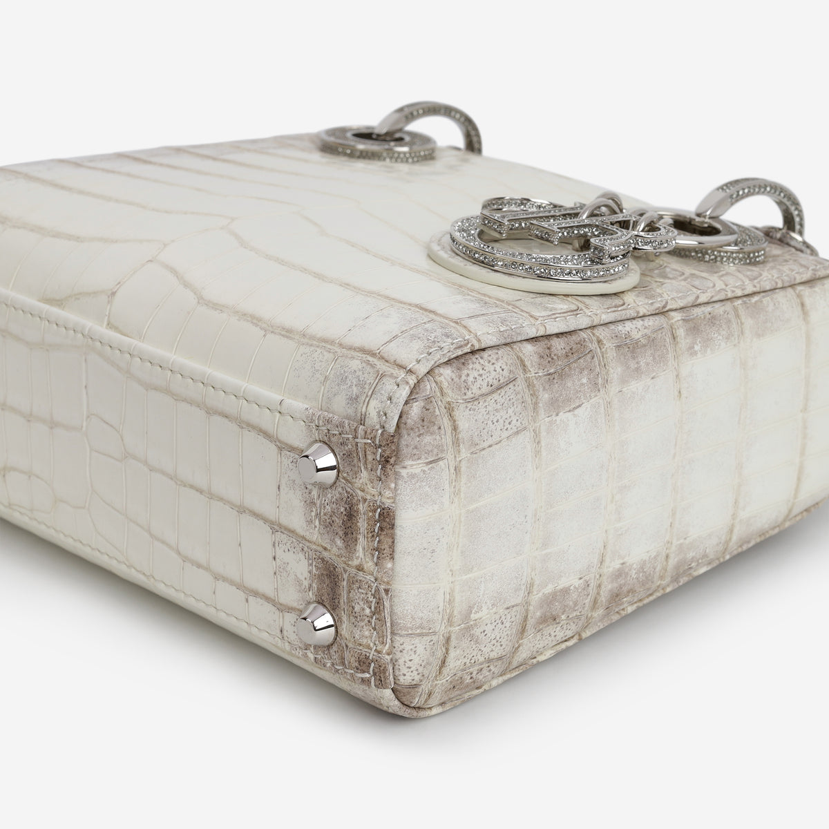 Dior Mini Lady Dior - Himalayan Crocodile Niloticus Diamante | Silver Hardware