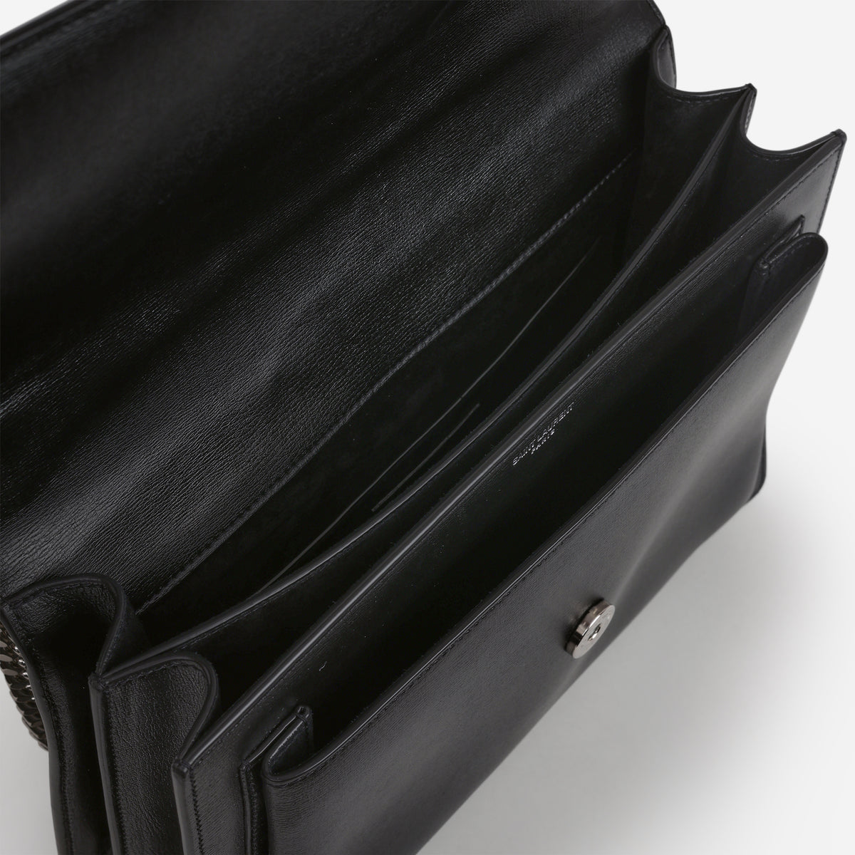 Saint Laurent Large Sunset - Black Calfskin | Silver Hardware