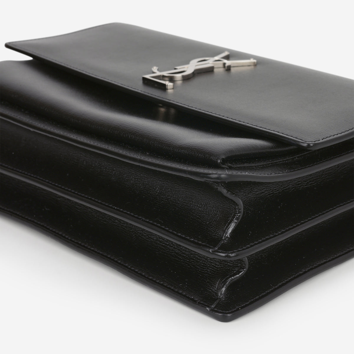 Saint Laurent Large Sunset - Black Calfskin | Silver Hardware