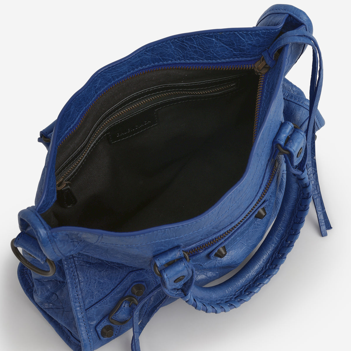 Balenciaga Small Le City Bag - Mineral Blue Crumpled Lambskin | Brass Hardware