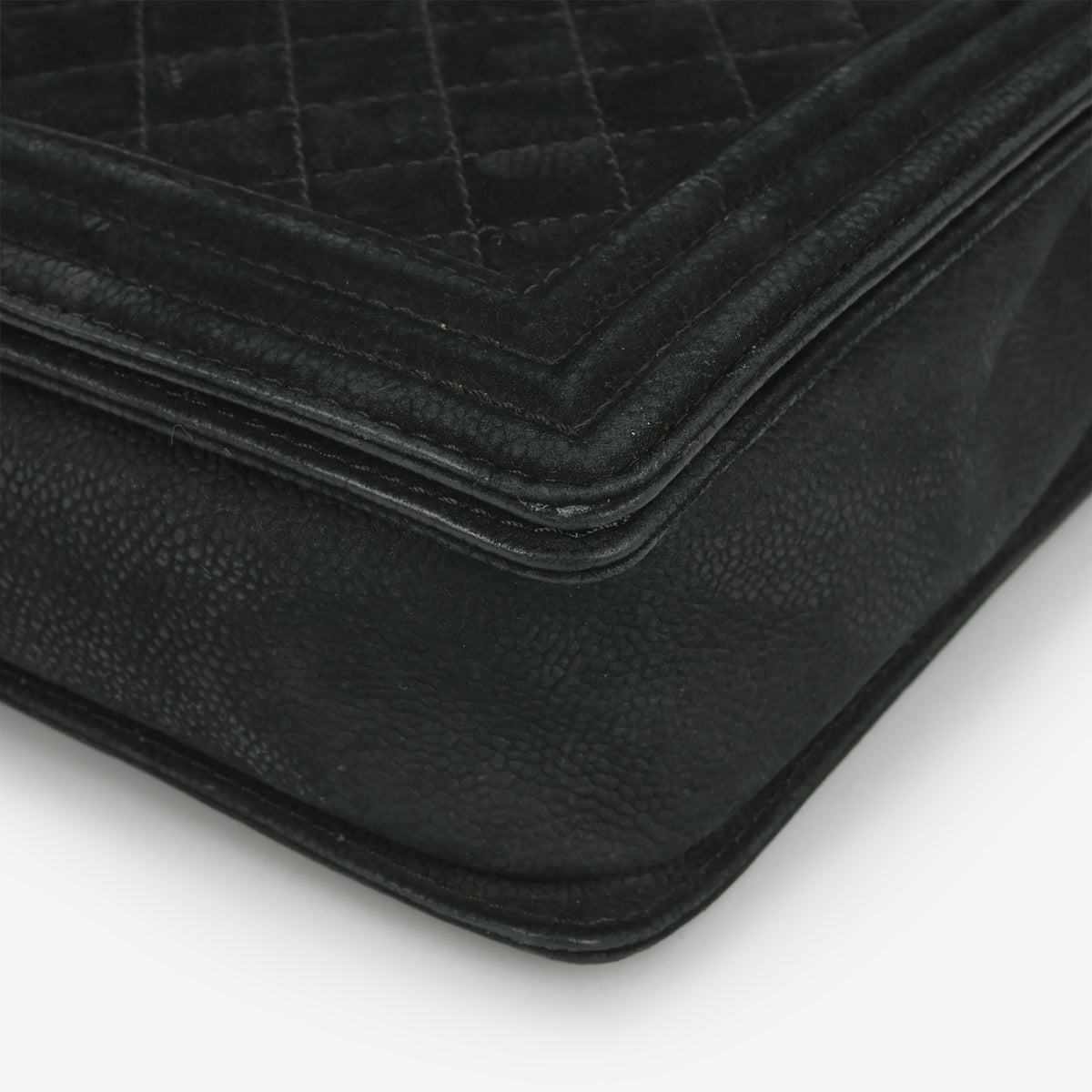 Chanel Large Boy Bag - Black Suede | Ruthenium Hardware