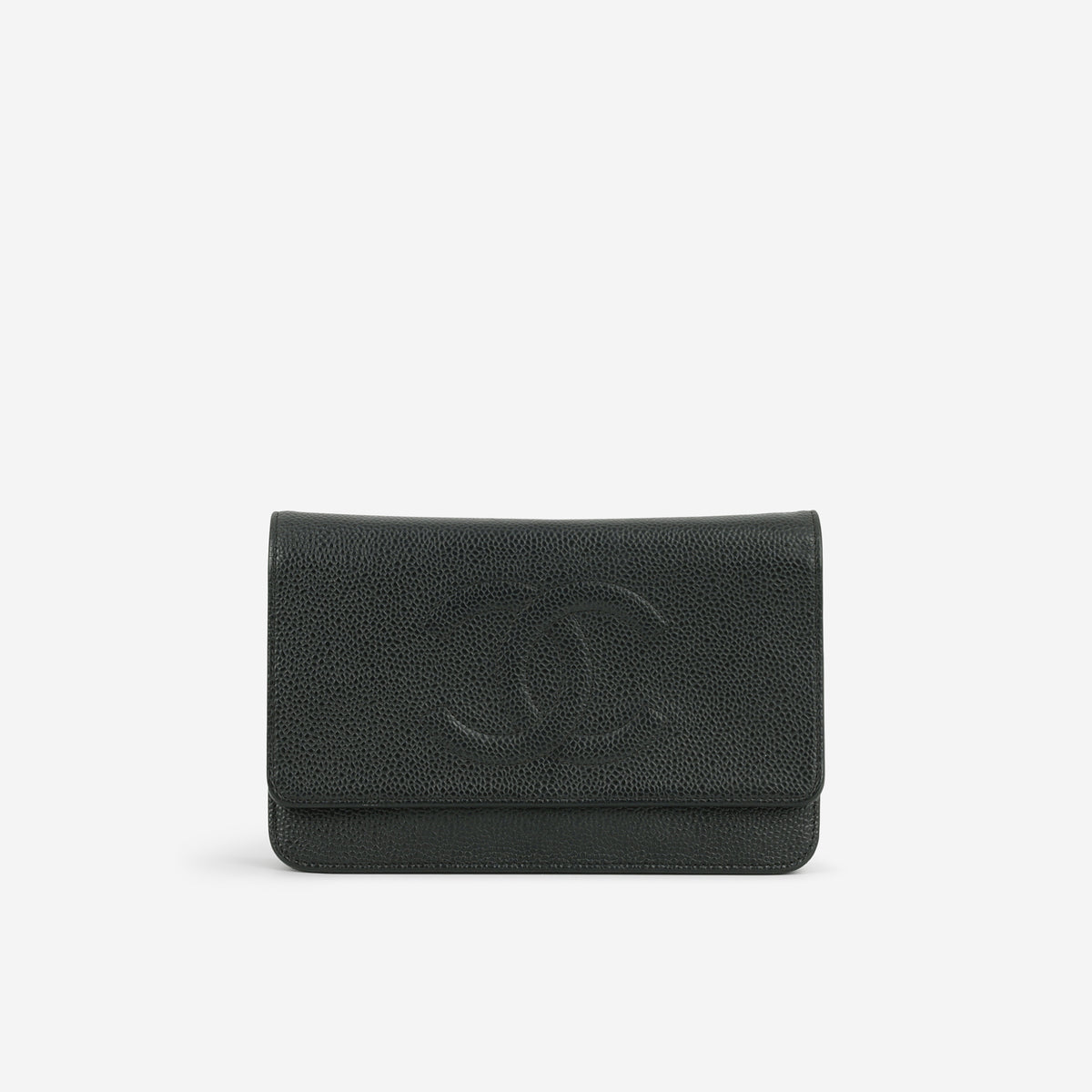 Chanel Vintage Classic Wallet on Chain - Black Caviar | Silver Hardware