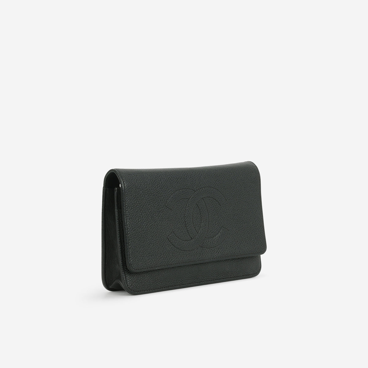 Chanel Vintage Classic Wallet on Chain - Black Caviar | Silver Hardware