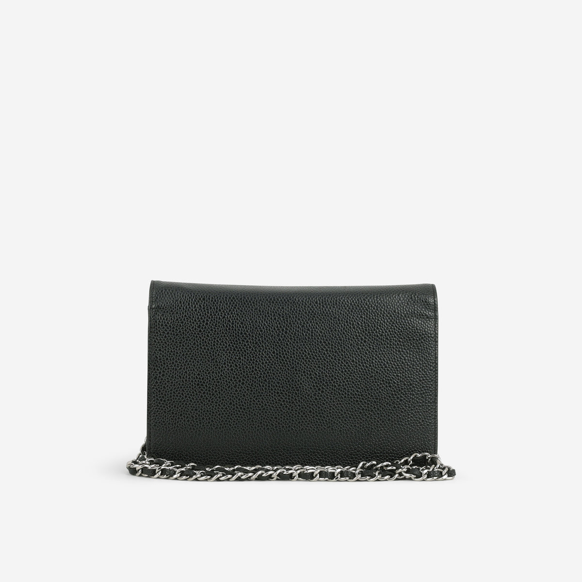 Chanel Vintage Classic Wallet on Chain - Black Caviar | Silver Hardware