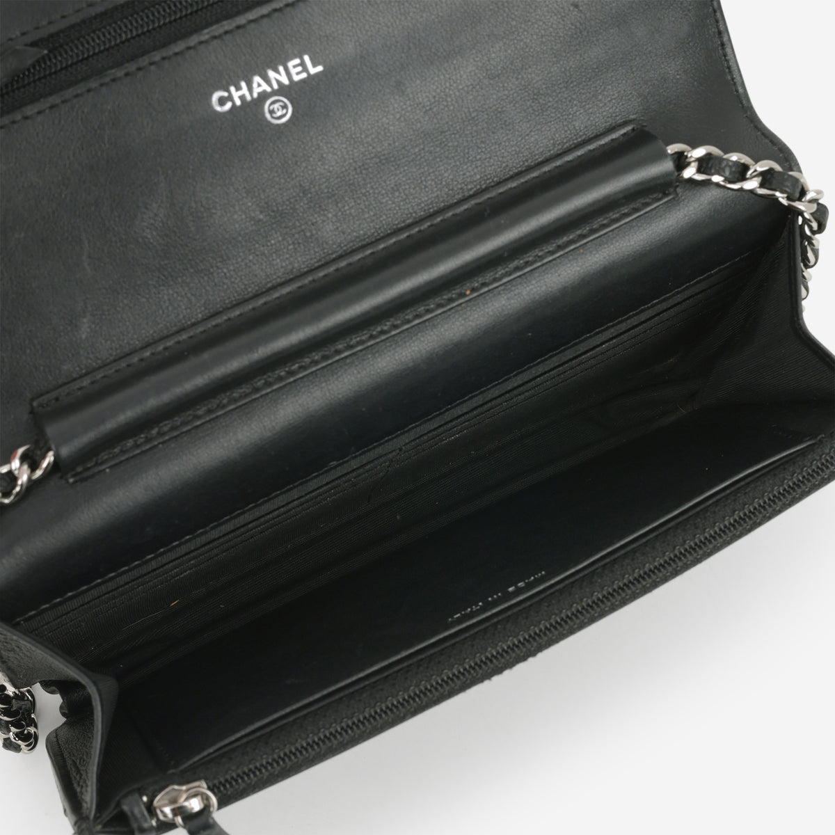 Chanel Vintage Classic Wallet on Chain - Black Caviar | Silver Hardware