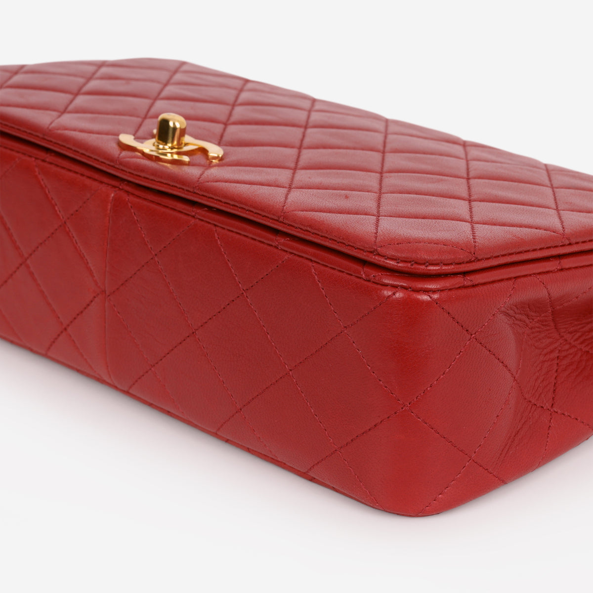 Chanel Vintage Single Full Flap - Red Lambskin | Gold Hardware