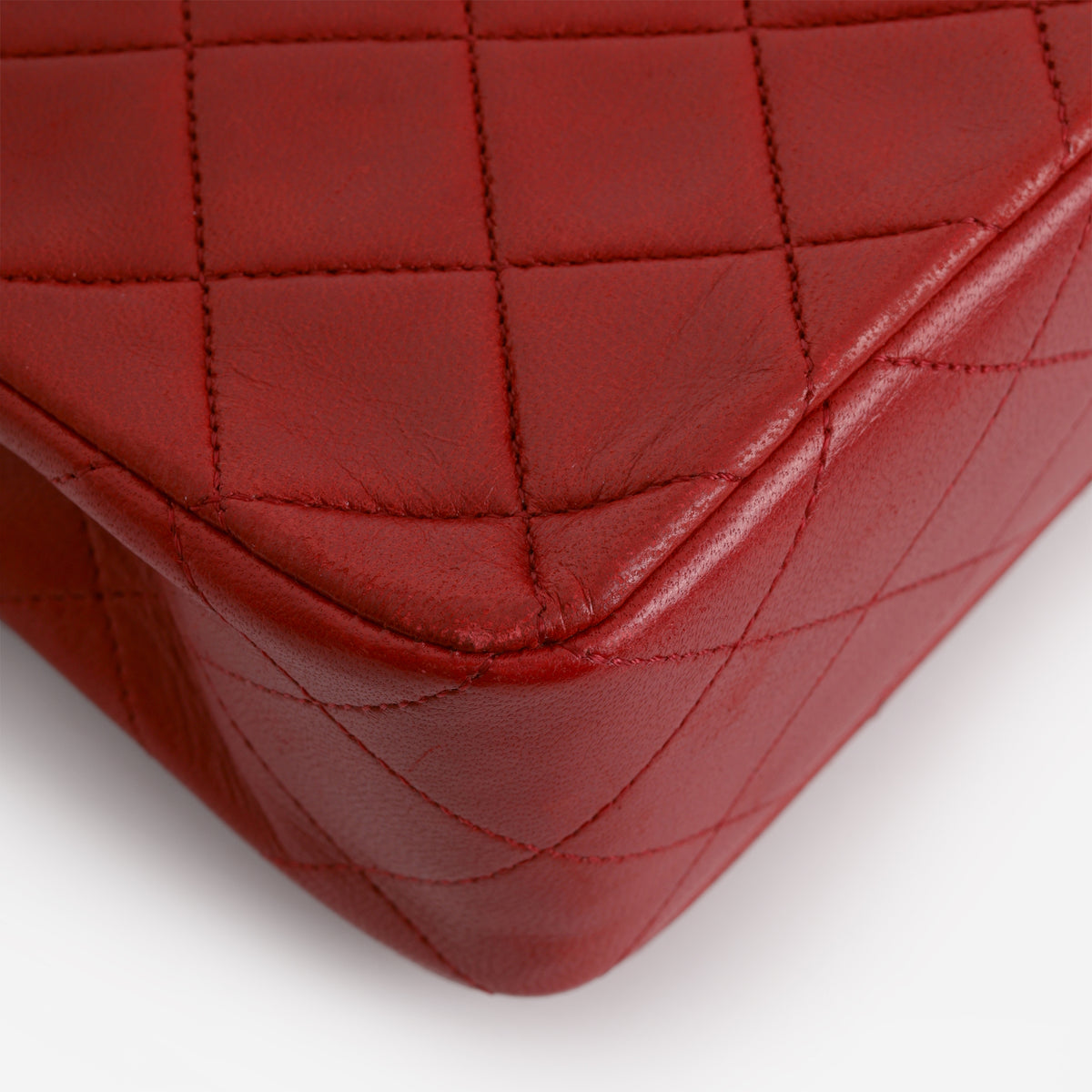 Chanel Vintage Single Full Flap - Red Lambskin | Gold Hardware