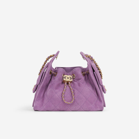 Chanel Mini 25 Hobo - Purple Suede | Aged Gold Hardware