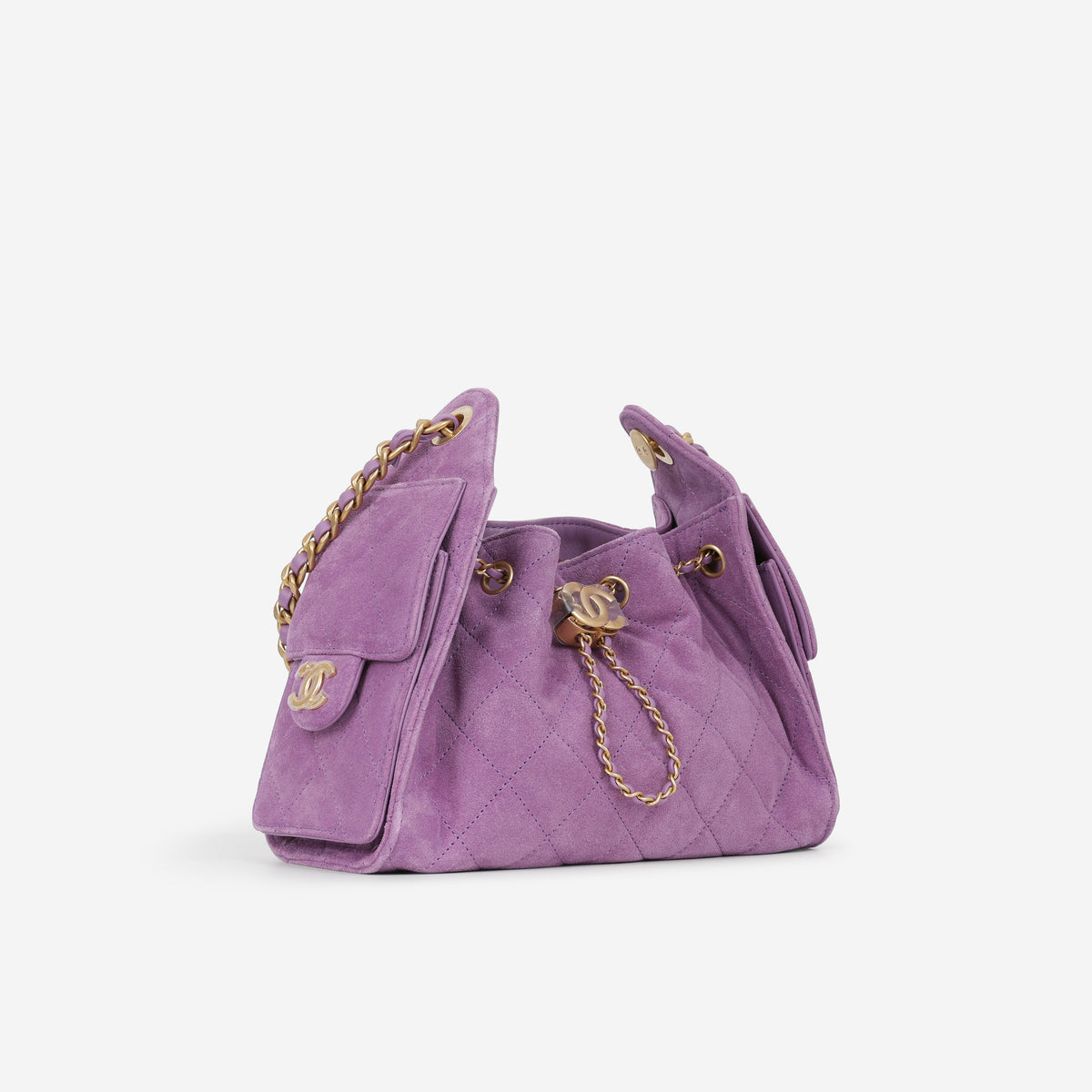 Chanel Mini 25 Hobo - Purple Suede | Aged Gold Hardware
