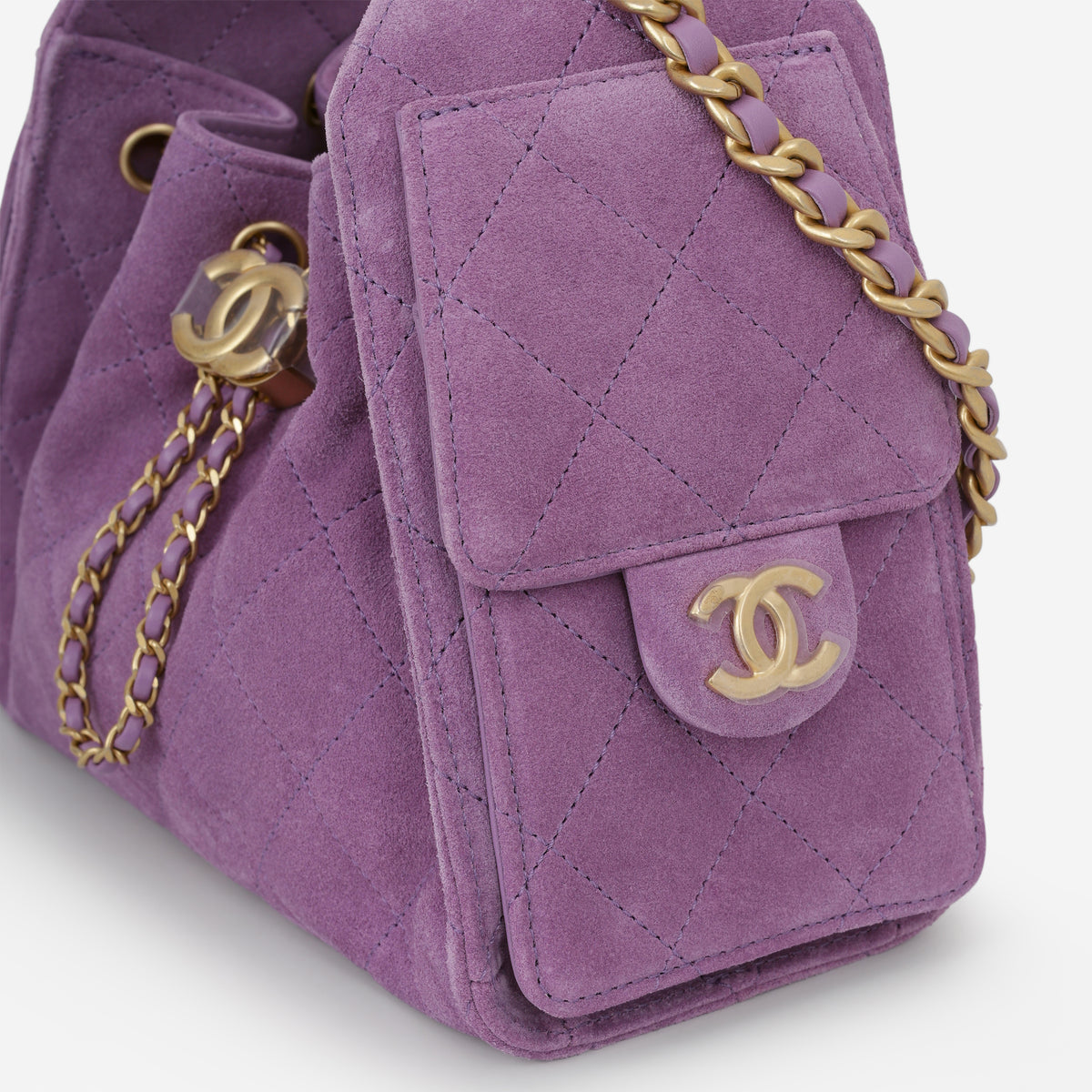 Chanel Mini 25 Hobo - Purple Suede | Aged Gold Hardware