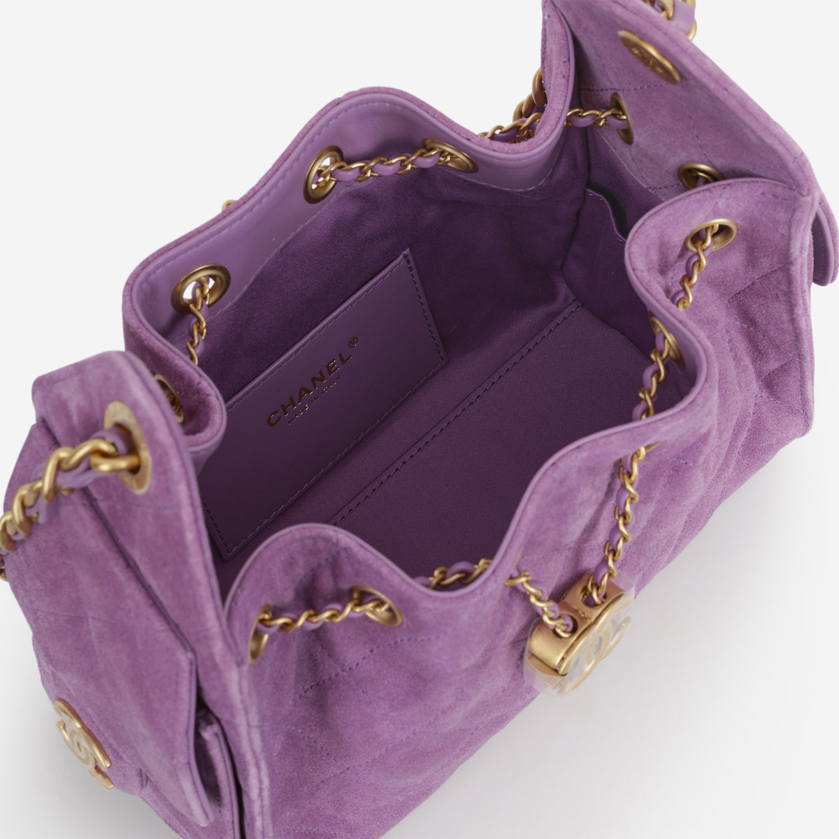 Chanel Mini 25 Hobo - Purple Suede | Aged Gold Hardware