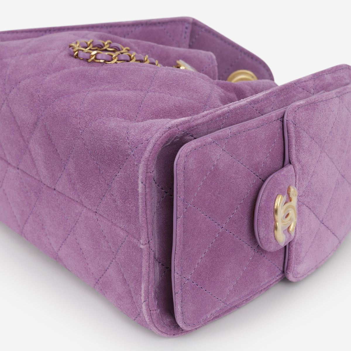 Chanel Mini 25 Hobo - Purple Suede | Aged Gold Hardware