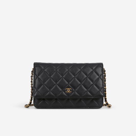 Chanel Classic Wallet on Chain - Black Caviar | Gold Hardware