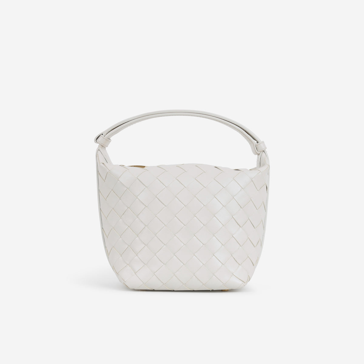 Bottega Candy Wallace Bag - White Intrecciato | Gold Hardware