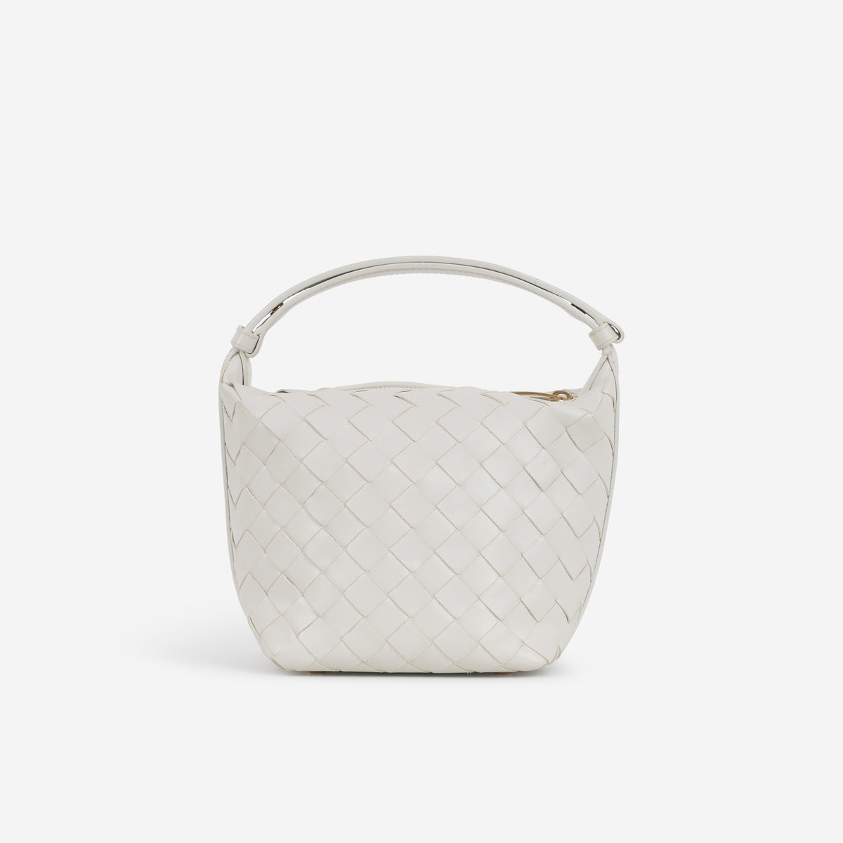 Bottega Candy Wallace Bag - White Intrecciato | Gold Hardware