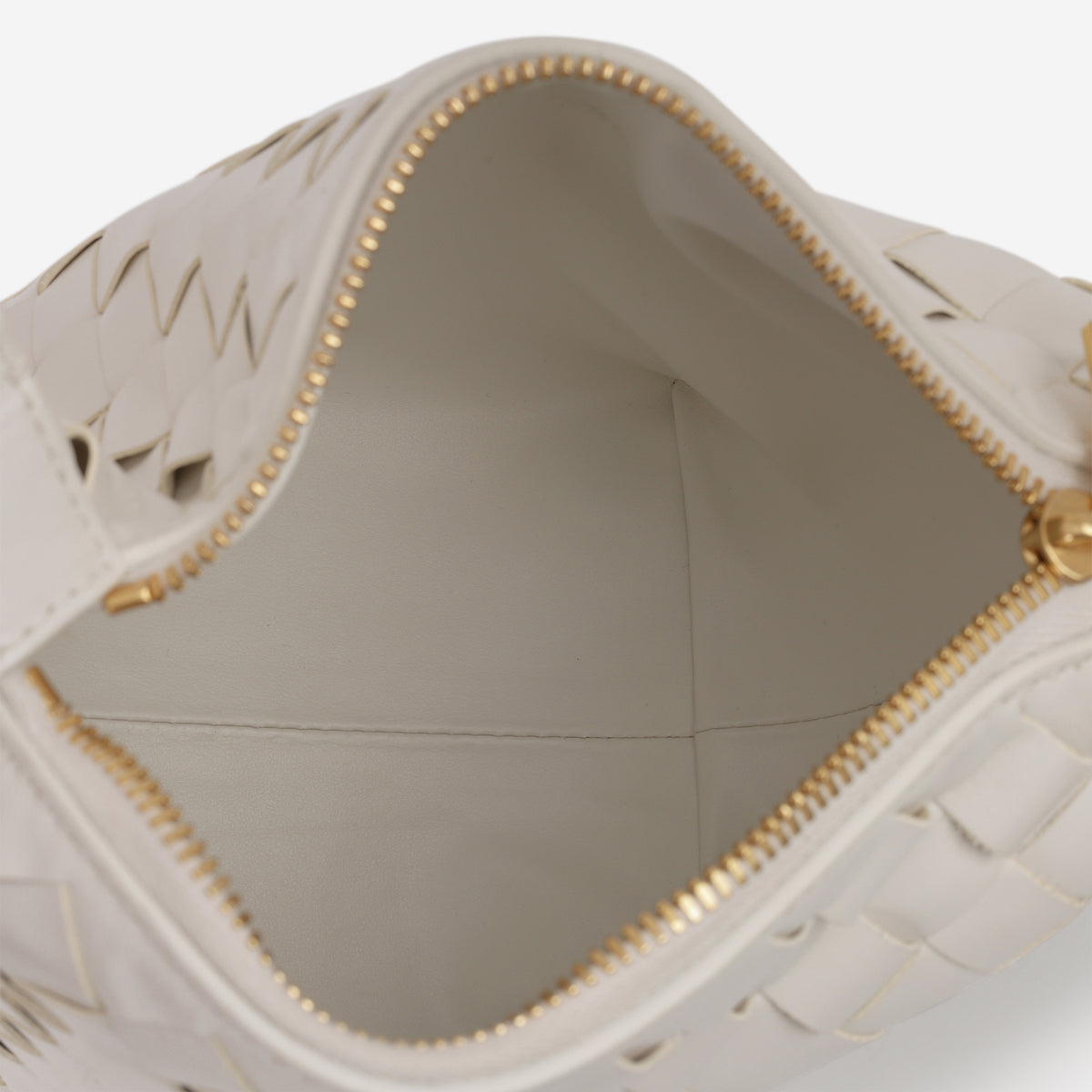 Bottega Candy Wallace Bag - White Intrecciato | Gold Hardware
