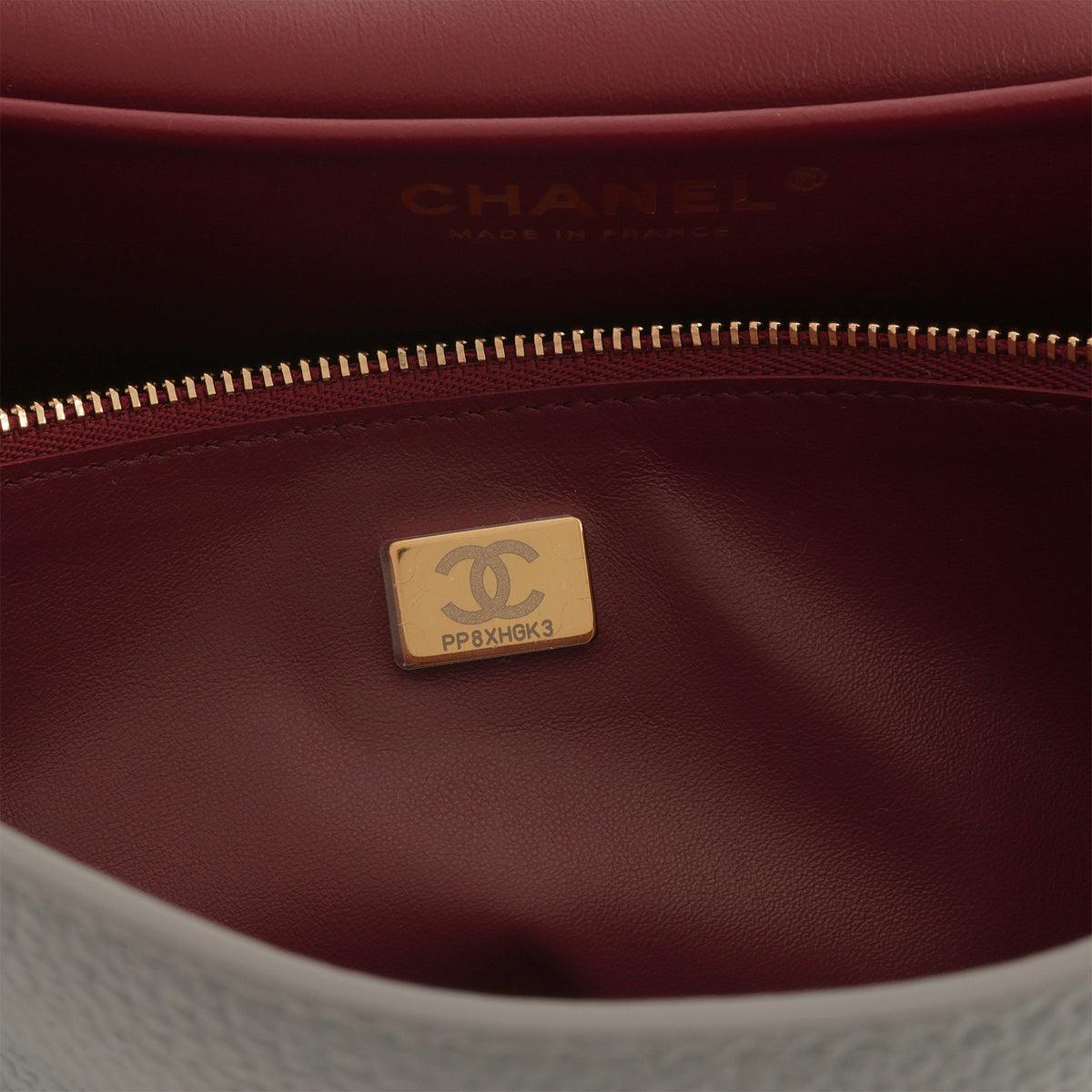 Chanel Maxi Flap 32 Bag - Grey Grained Calfskin | Gold Hardware