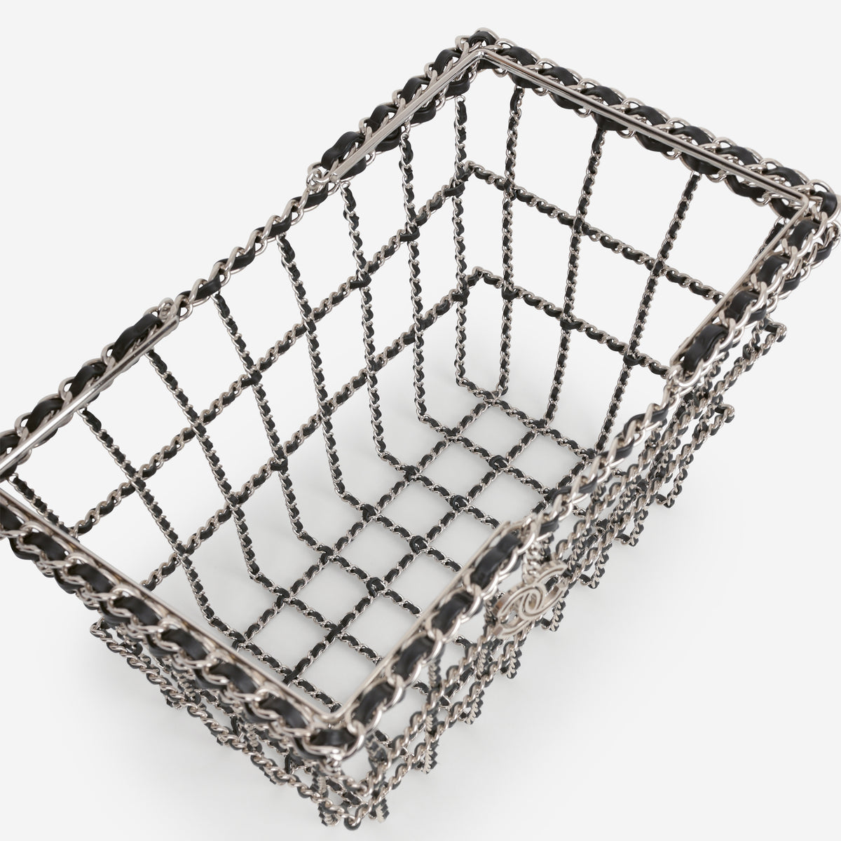 Chanel Supermarket Chainlink Shopping Tote - Black Lambskin | Silver Metal