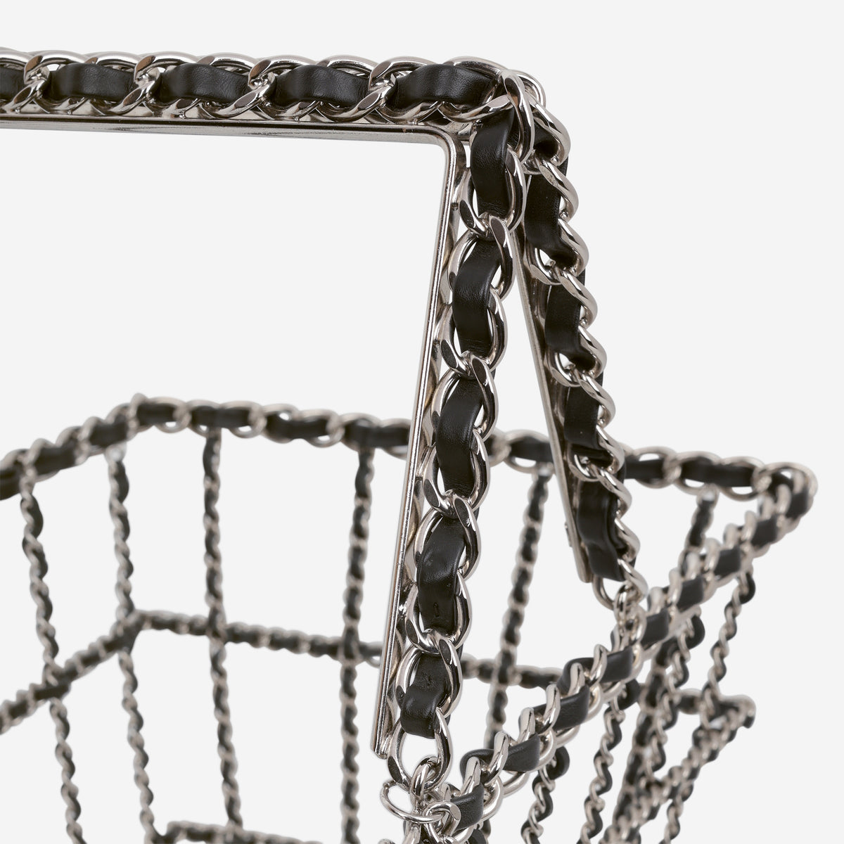Chanel Supermarket Chainlink Shopping Tote - Black Lambskin | Silver Metal