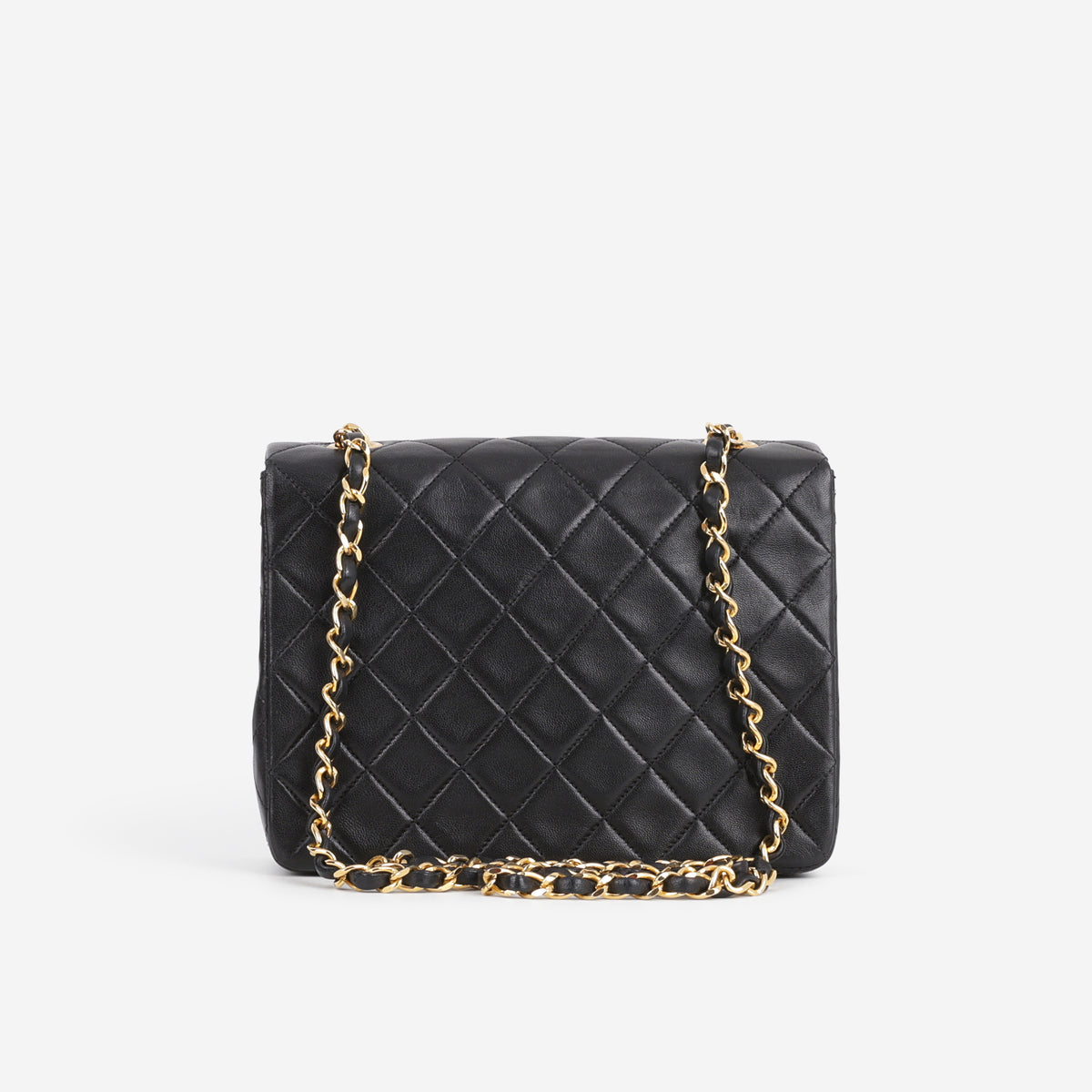 Chanel Vintage Square Flap Bag - Black Lambskin | Gold Hardware
