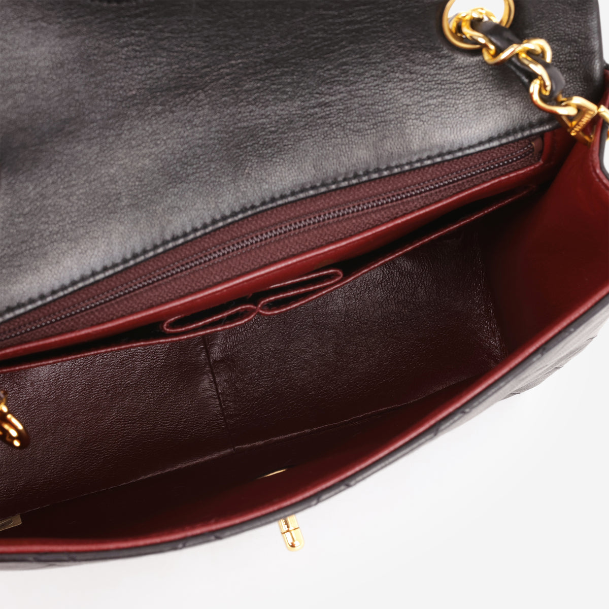 Chanel Vintage Square Flap Bag - Black Lambskin | Gold Hardware