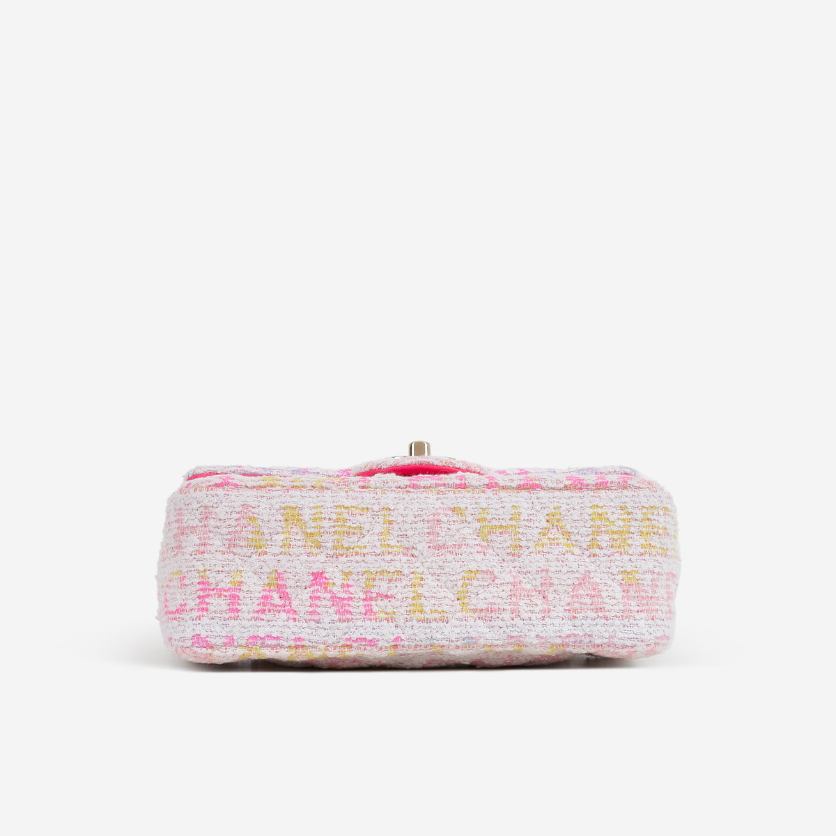Chanel 24C Mini Rectangular - Pink Multicolour Tweed | Champagne Gold Hardware