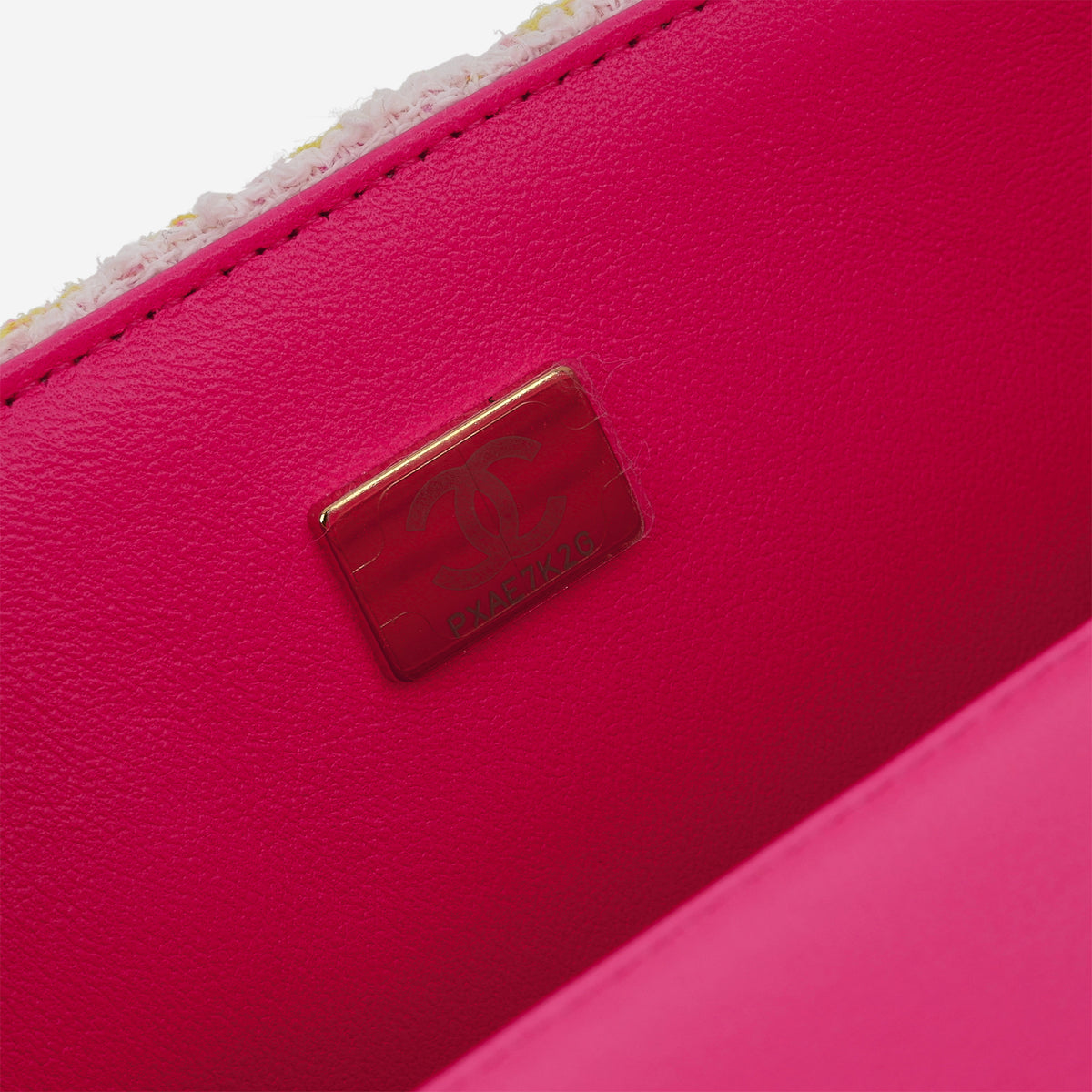 Chanel 24C Mini Rectangular - Pink Multicolour Tweed | Champagne Gold Hardware