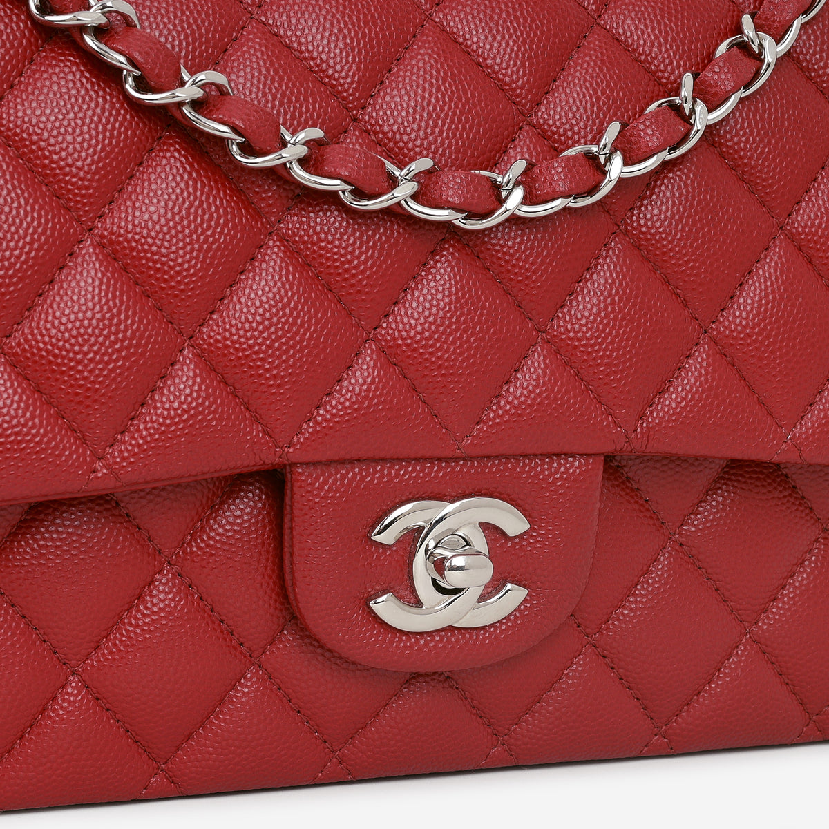 Chanel Medium Classic Flap - Red Caviar | Silver Hardware