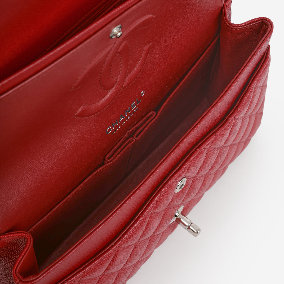 Chanel Medium Classic Flap - Red Caviar | Silver Hardware