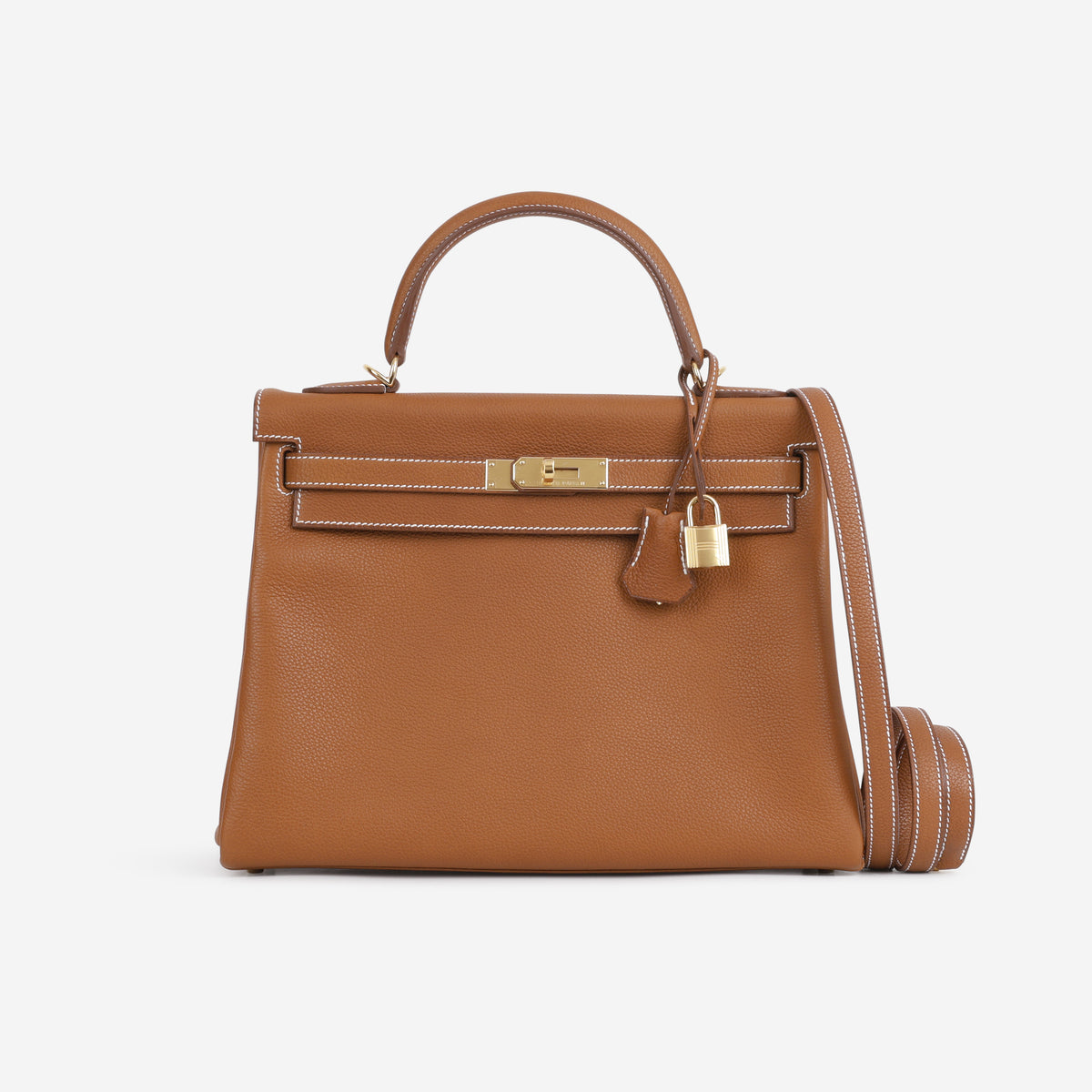 Hermès Kelly 32 - Fauve Barenia Faubourg | Gold Hardware