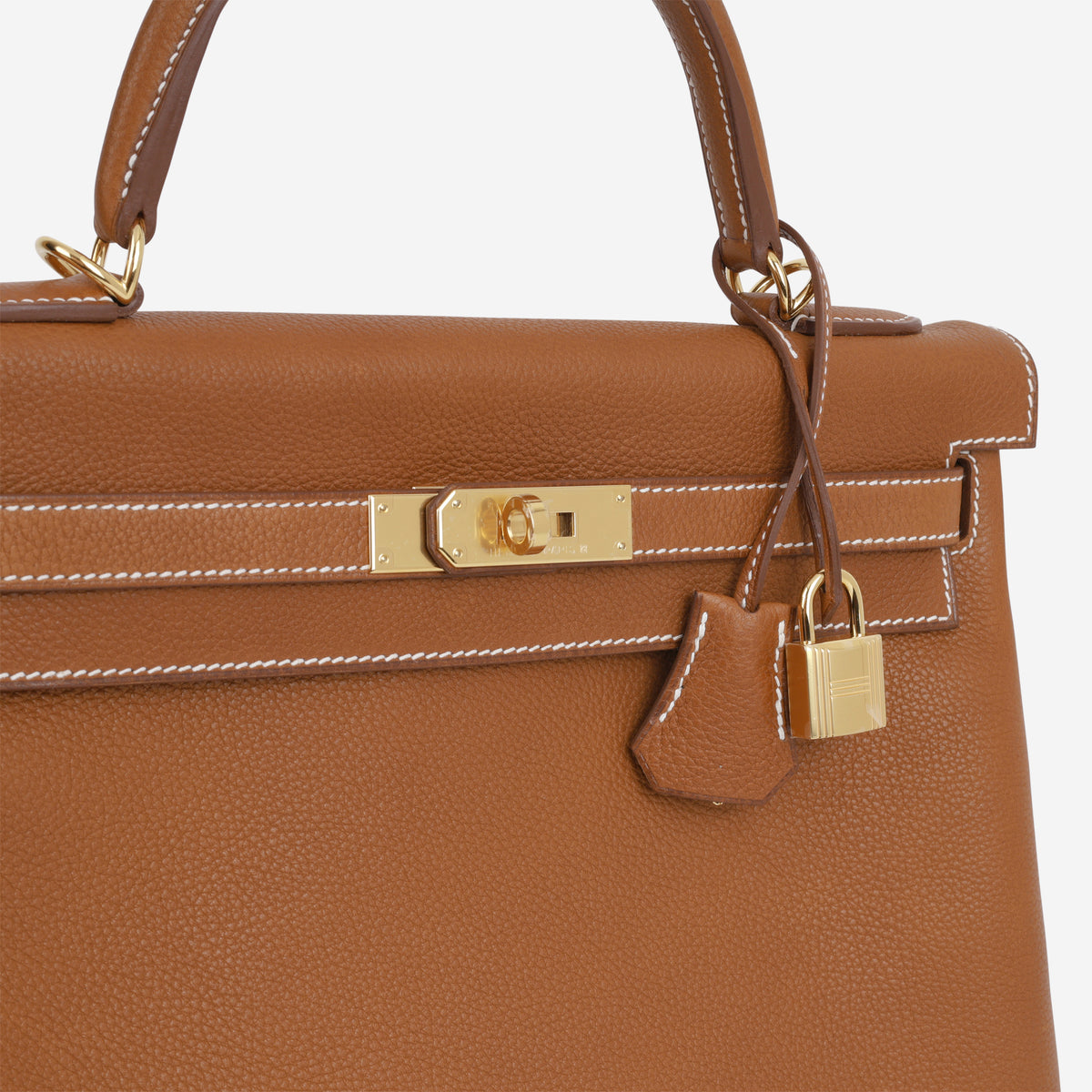 Hermès Kelly 32 - Fauve Barenia Faubourg | Gold Hardware
