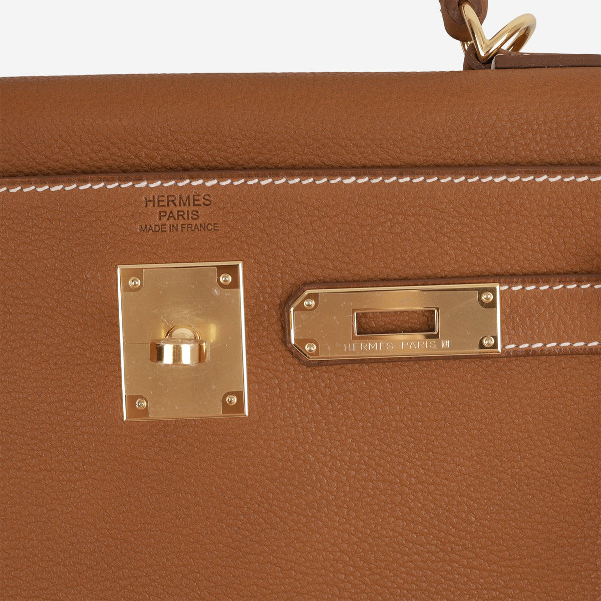 Hermès Kelly 32 - Fauve Barenia Faubourg | Gold Hardware