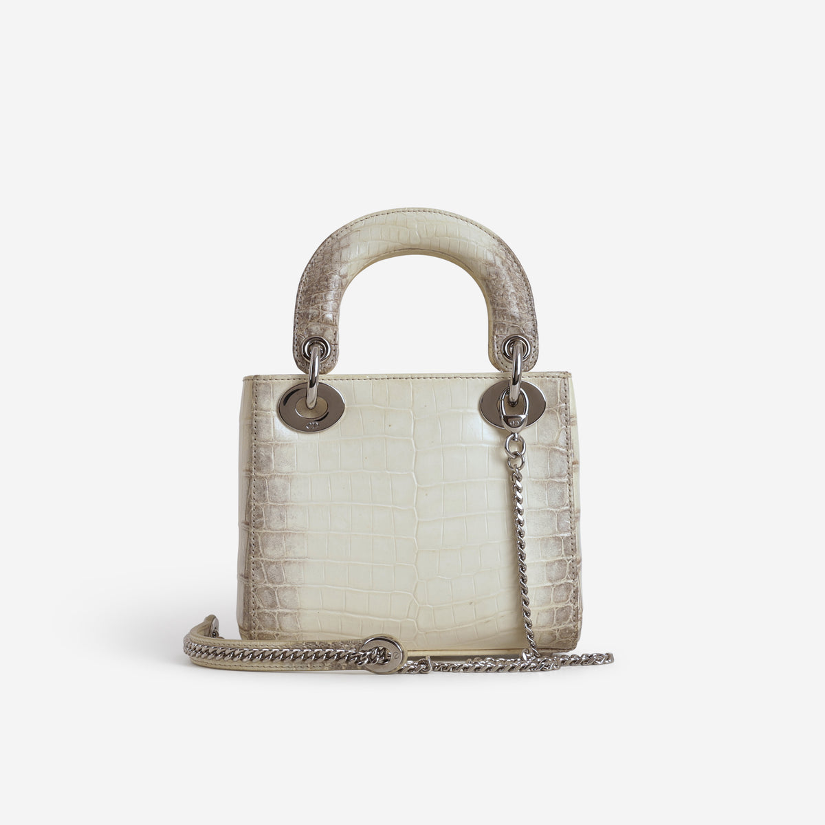 Dior Mini Lady Dior - Himalayan Crocodile Niloticus Diamante | Silver Hardware