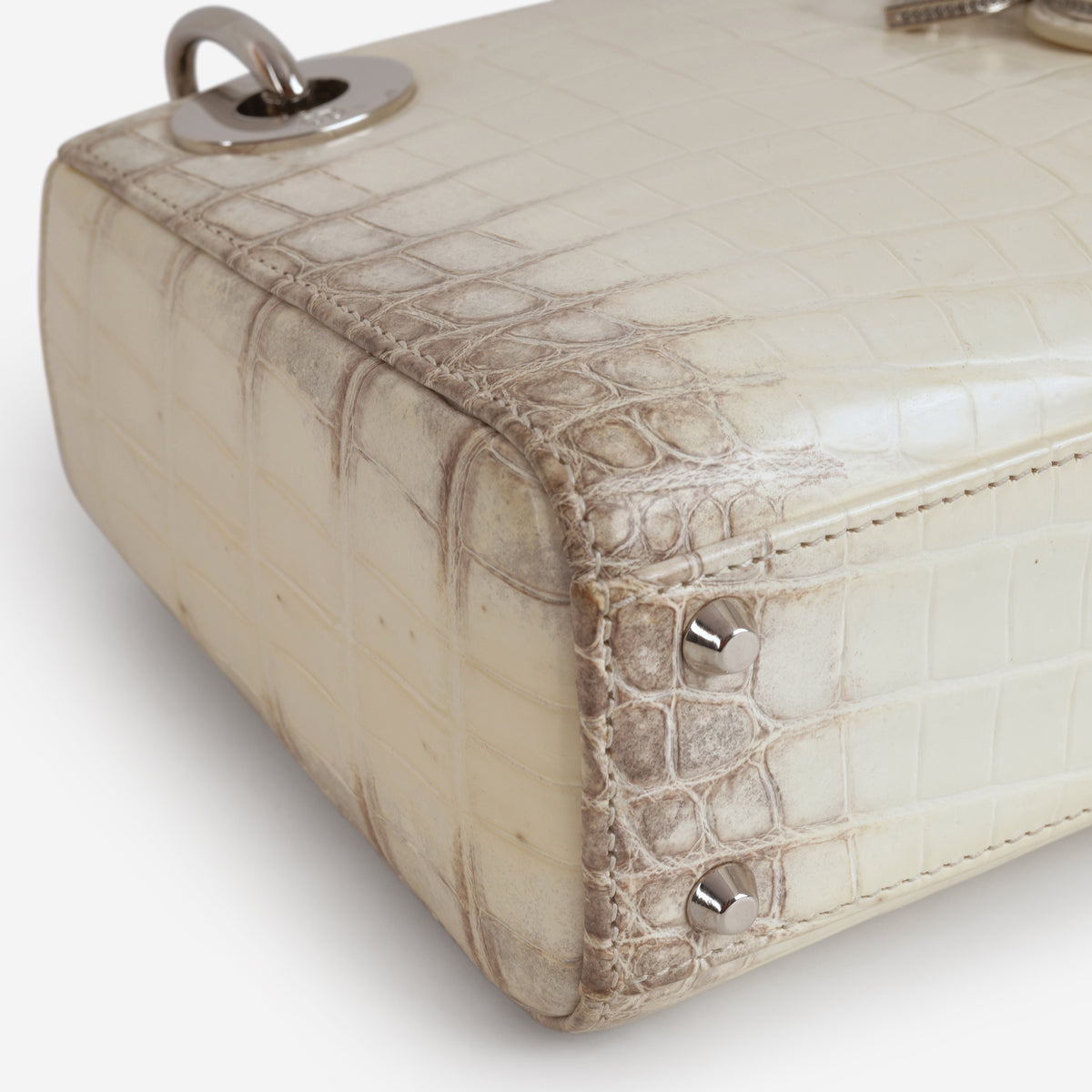 Dior Mini Lady Dior - Himalayan Crocodile Niloticus Diamante | Silver Hardware