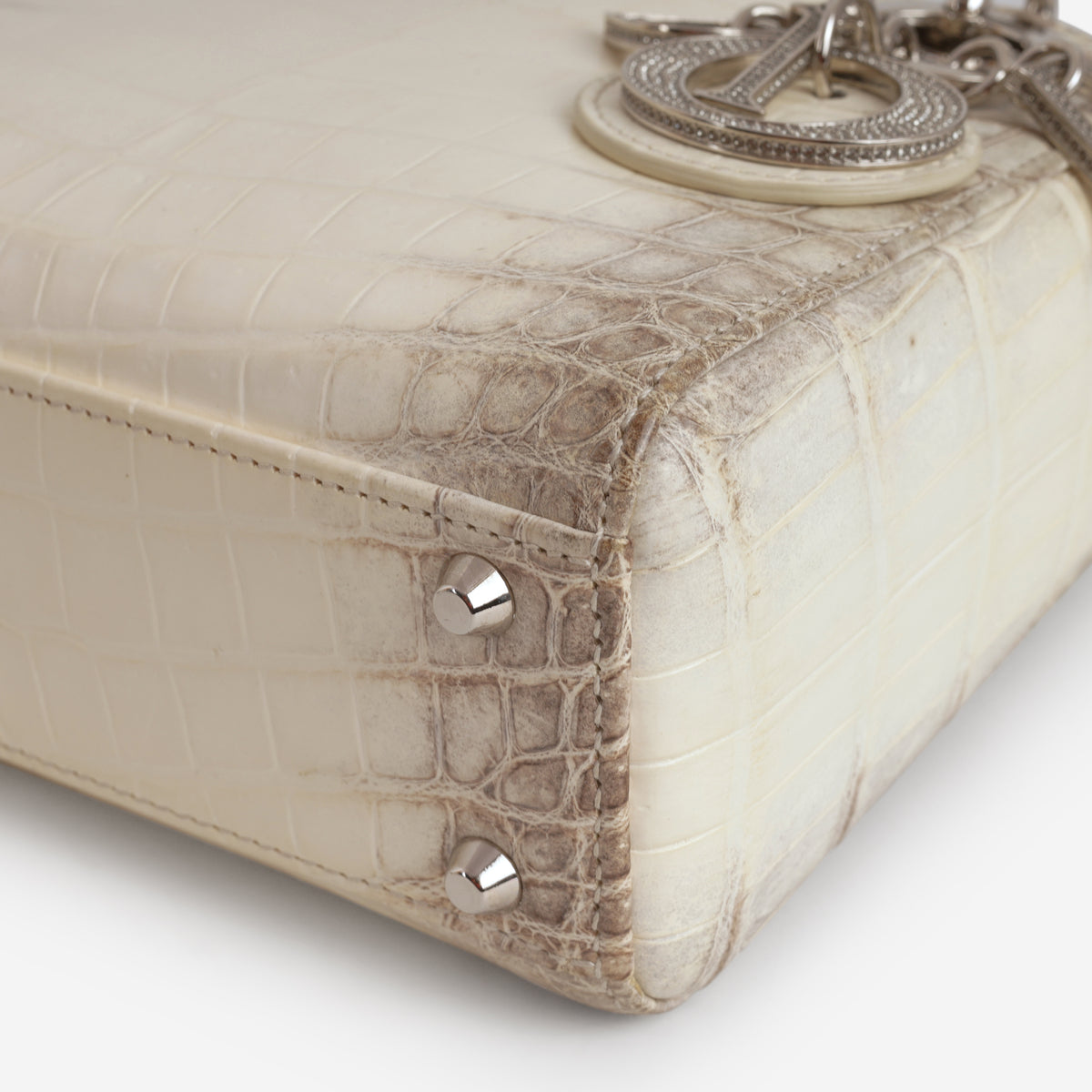 Dior Mini Lady Dior - Himalayan Crocodile Niloticus Diamante | Silver Hardware
